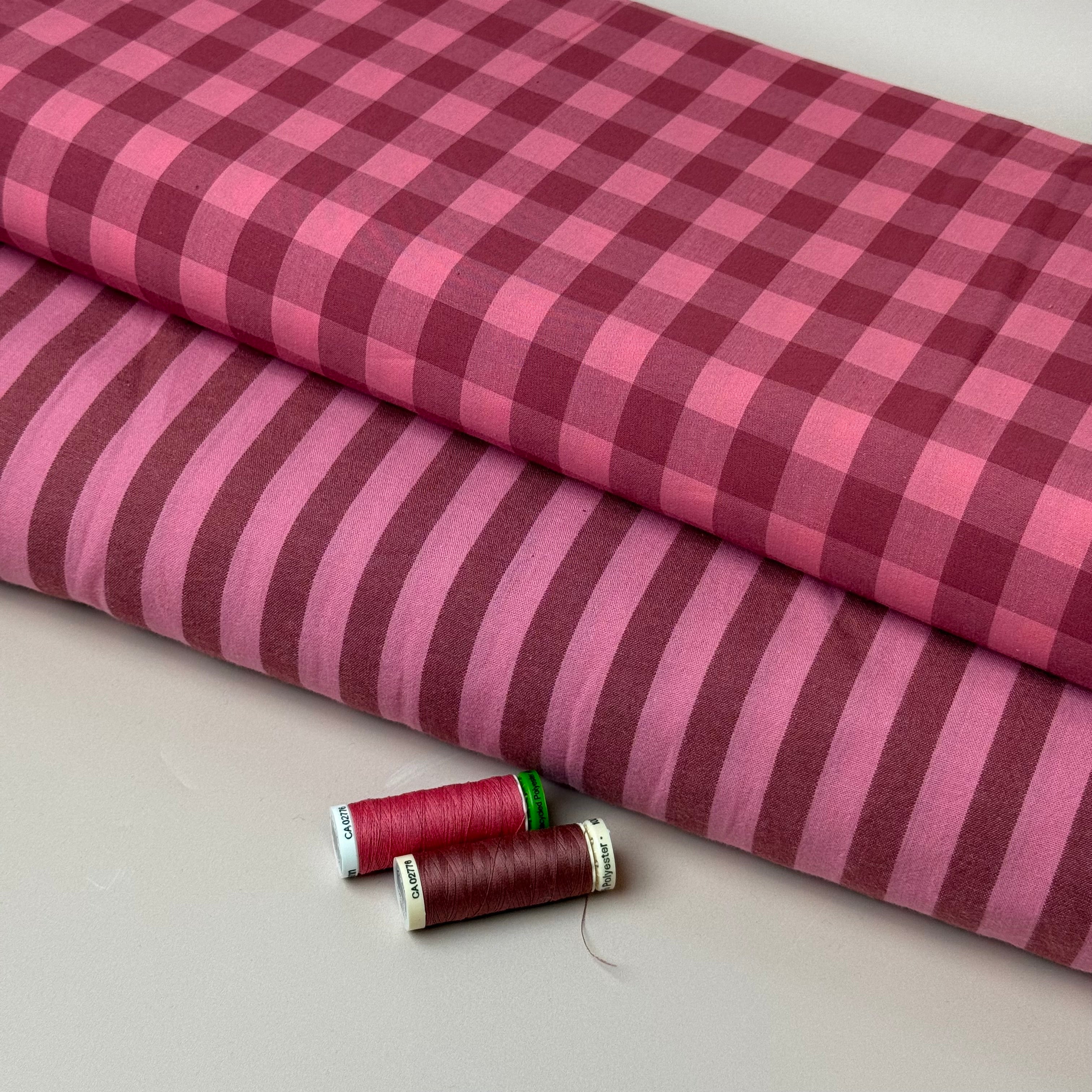Yarn Dyed Watermelon Stripes Washed Cotton Fabric