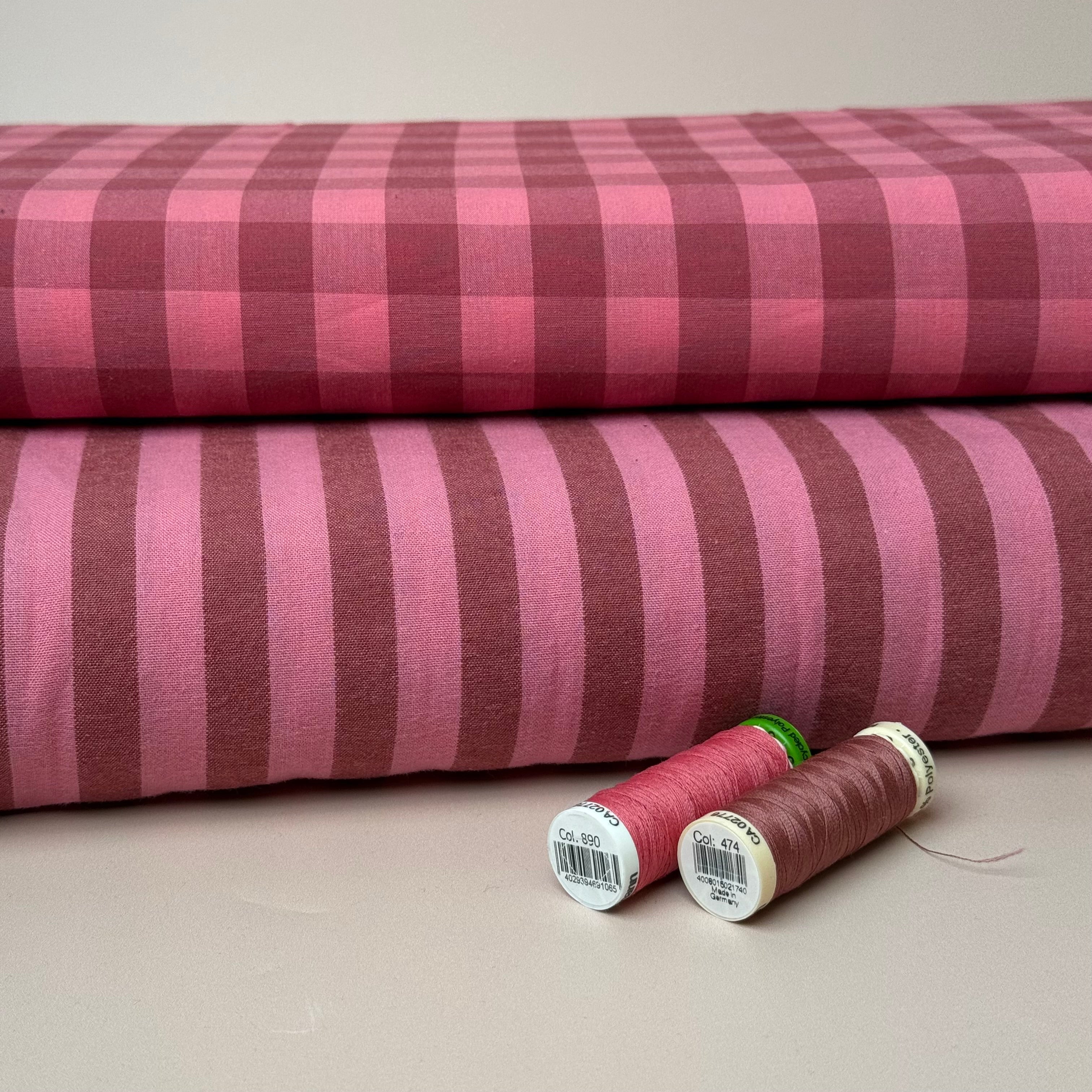 Yarn Dyed Watermelon Stripes Washed Cotton Fabric