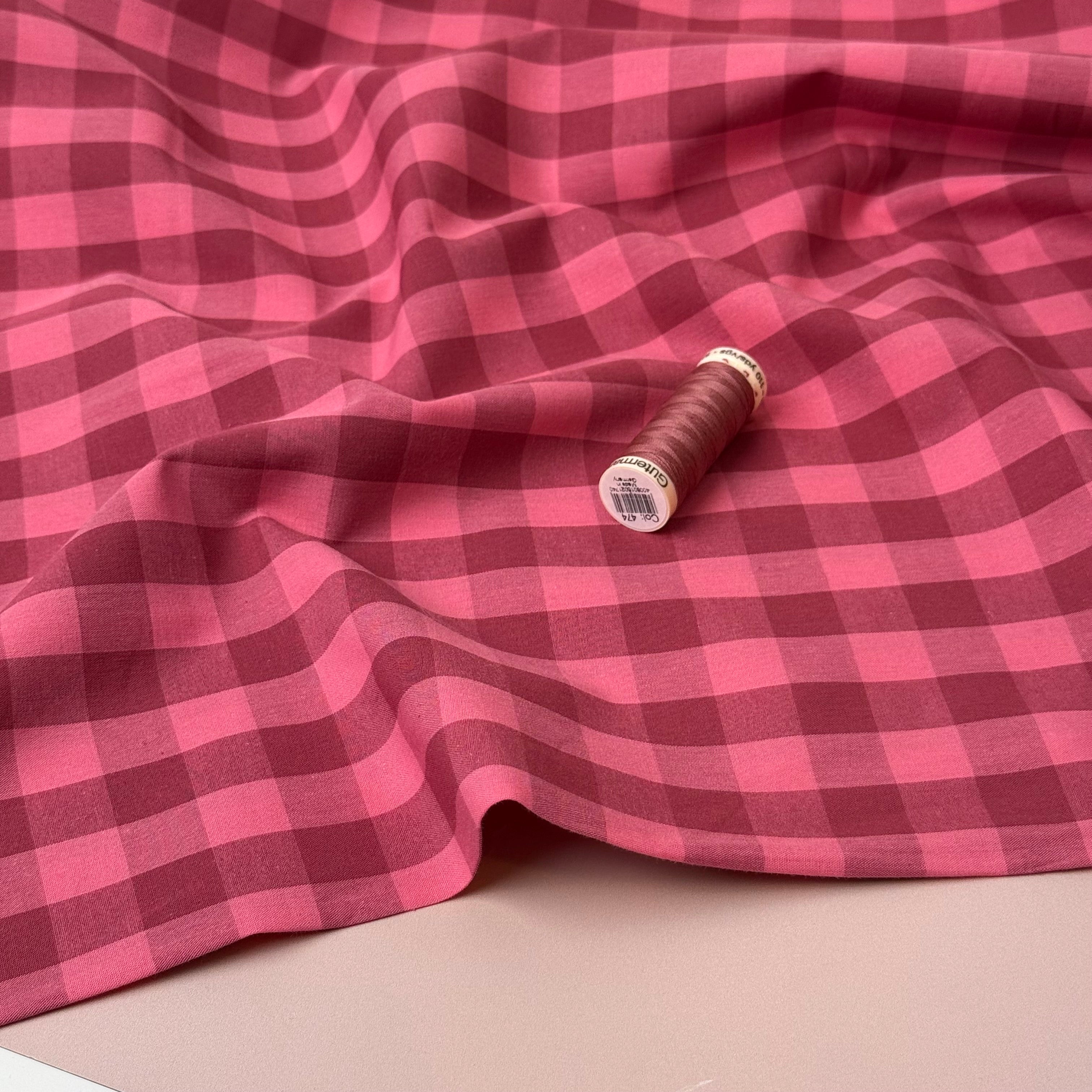 Yarn Dyed Watermelon Gingham Cotton Fabric