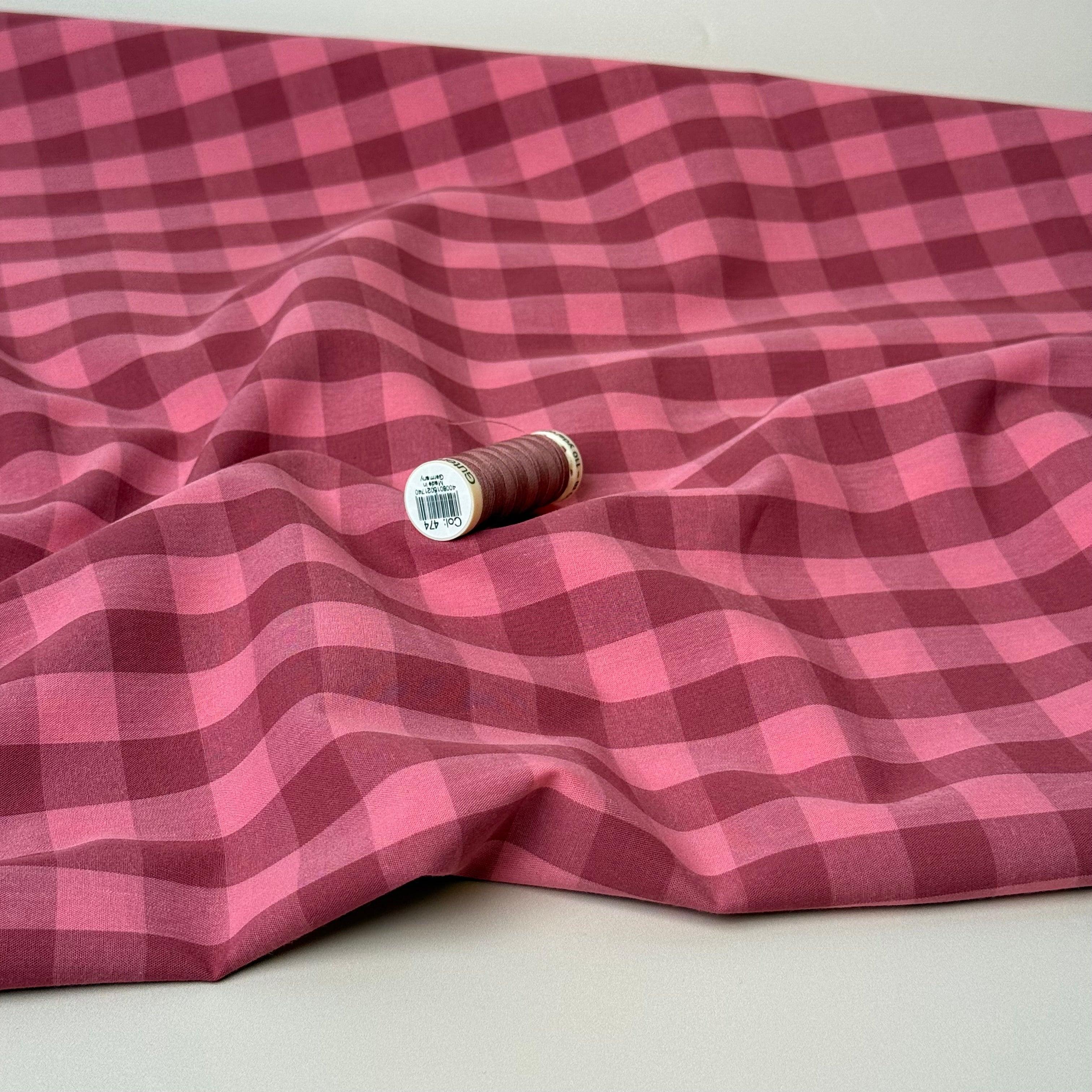 Yarn Dyed Watermelon Gingham Cotton Fabric