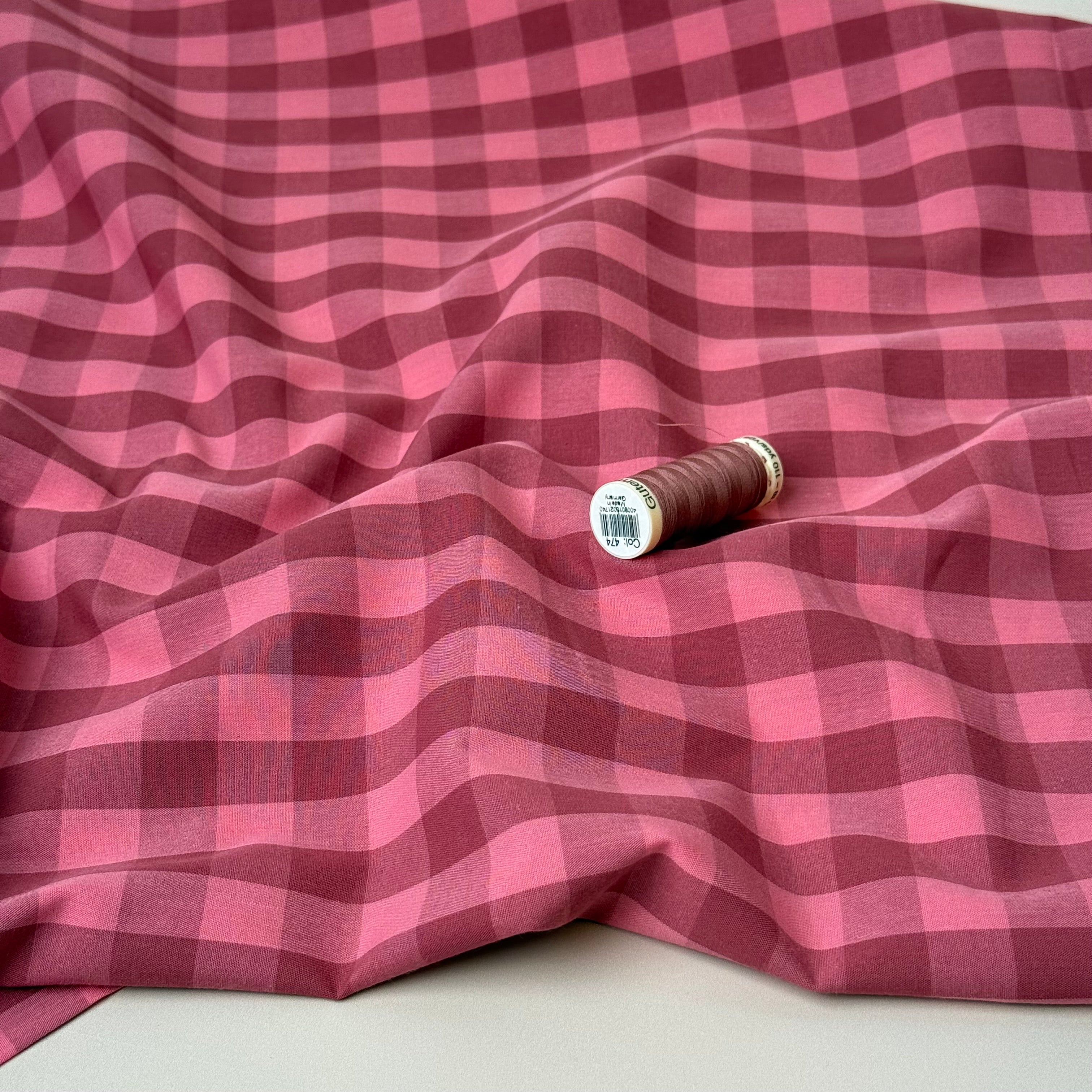 Yarn Dyed Watermelon Gingham Cotton Fabric