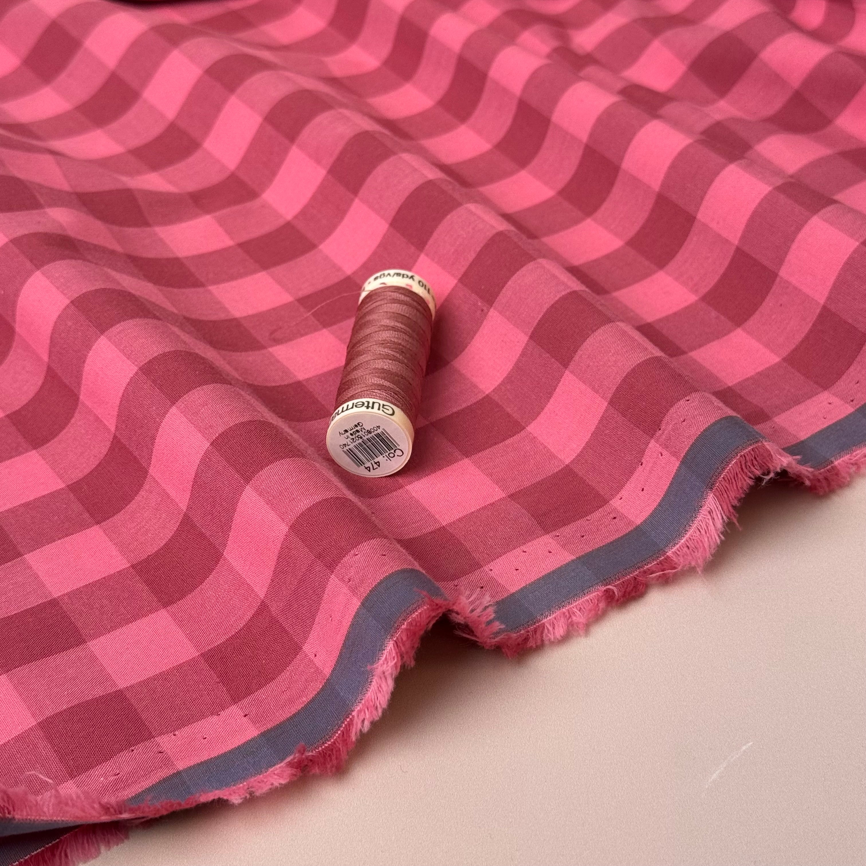 Yarn Dyed Watermelon Gingham Cotton Fabric