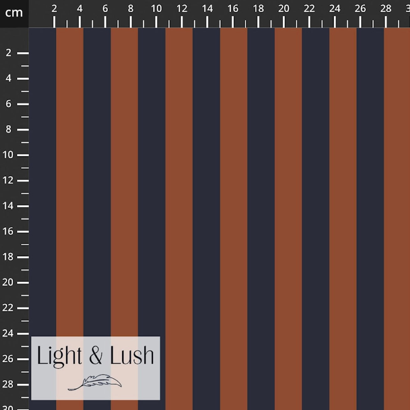Light & Lush - Stripes in Rust Viscose Twill Fabric