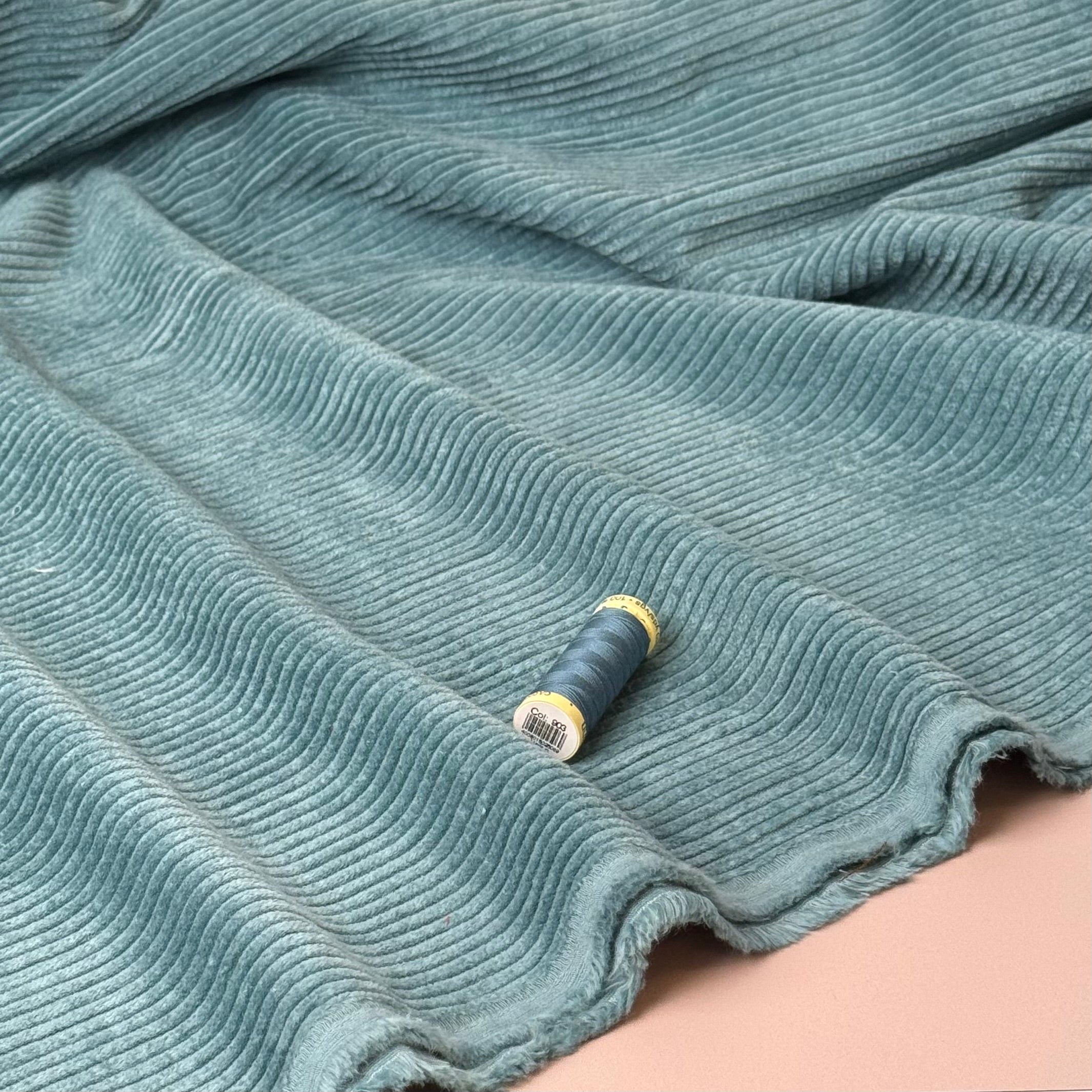 Pure Cotton Washed Corduroy 4.5W in Storm Blue