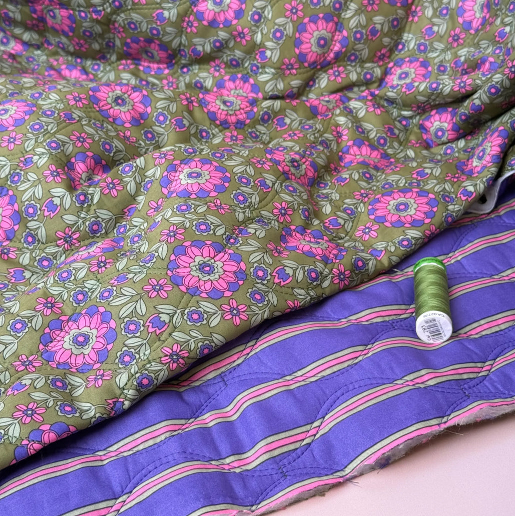 Sewing Kit - Cousette Matchette Cardigan in Kaleidoscope Flower Quilted Cotton (multiple colours)