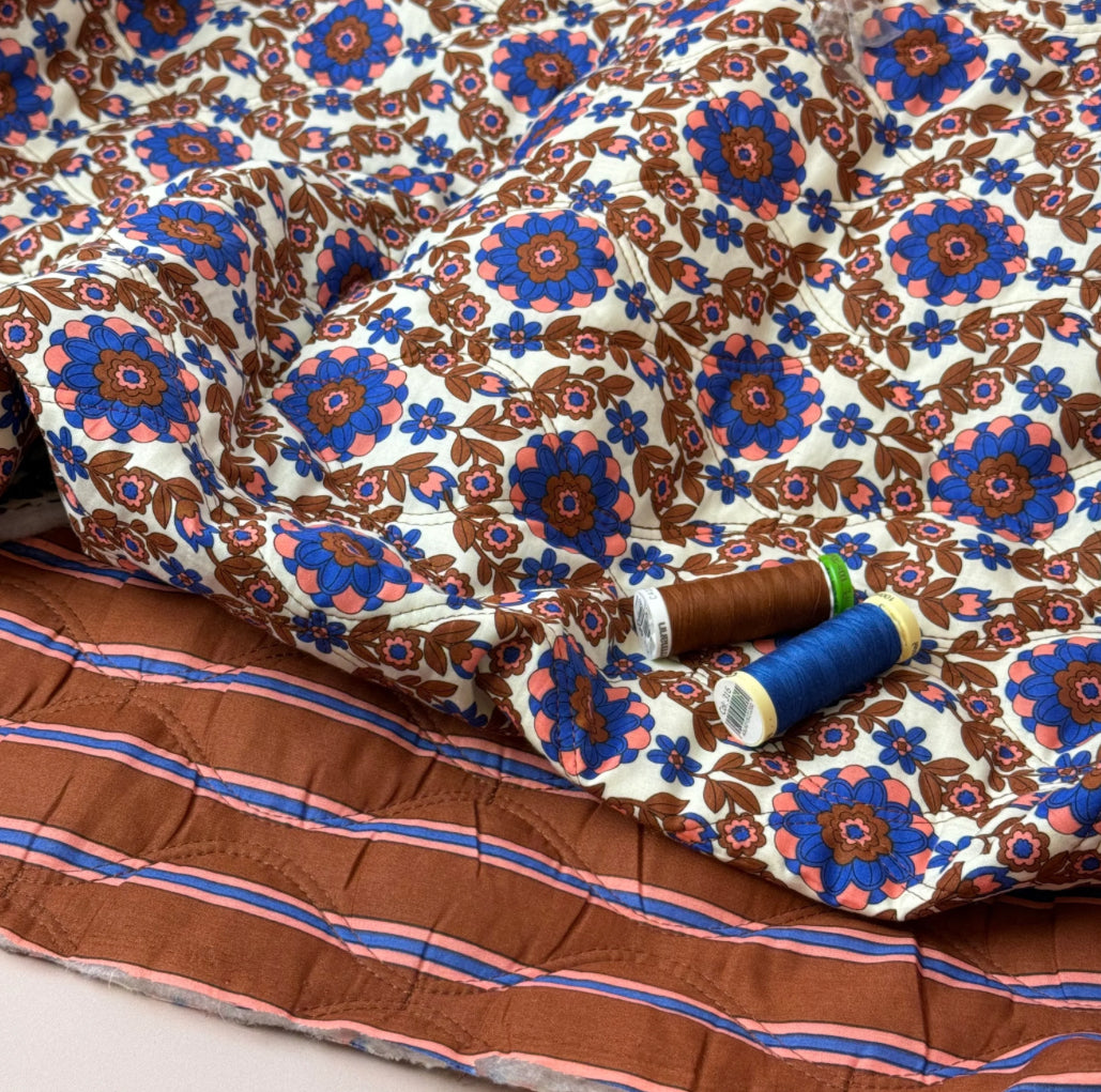 Sewing Kit - Cousette Matchette Cardigan in Kaleidoscope Flower Quilted Cotton (multiple colours)