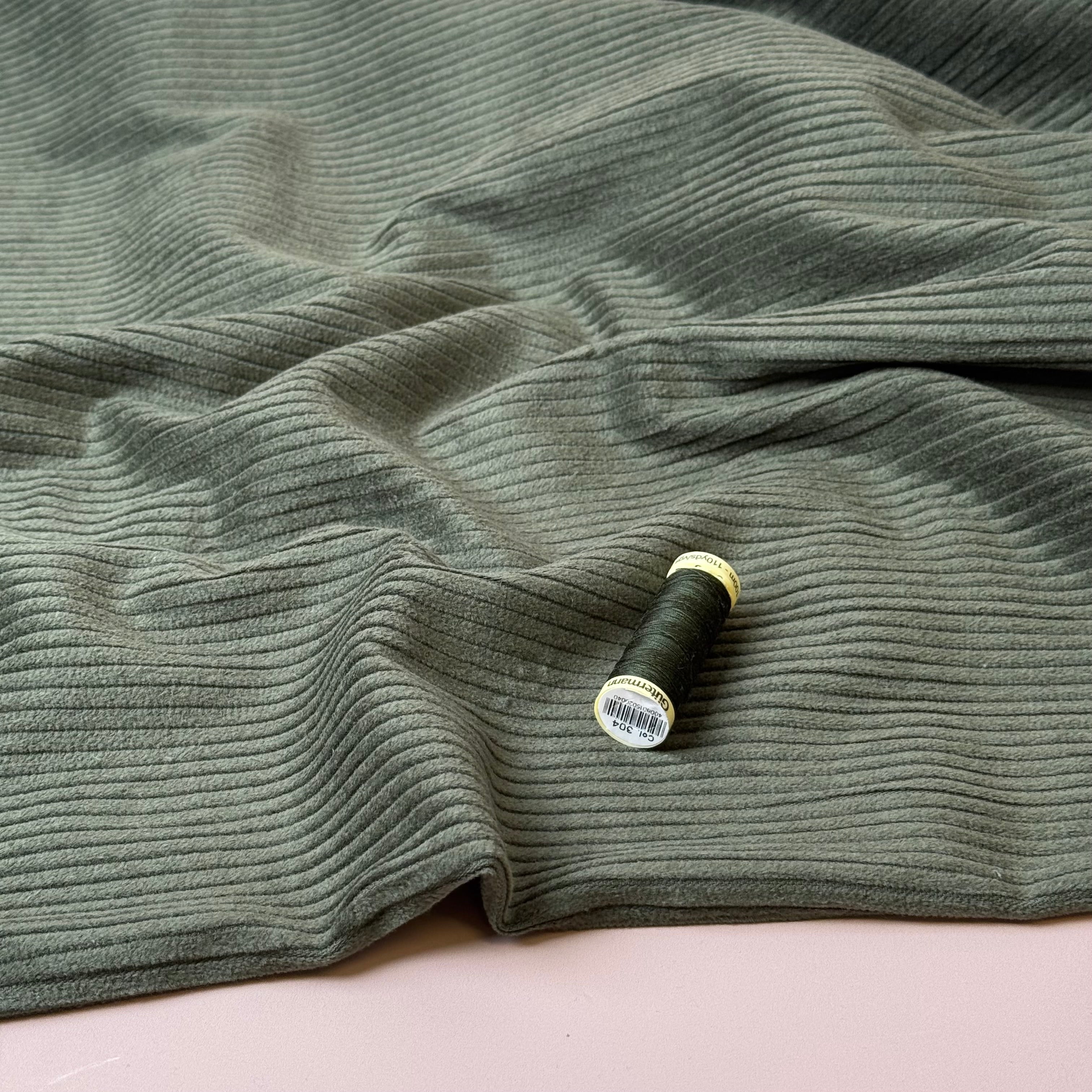 Pure Cotton Washed Corduroy 4.5W in Fir Green