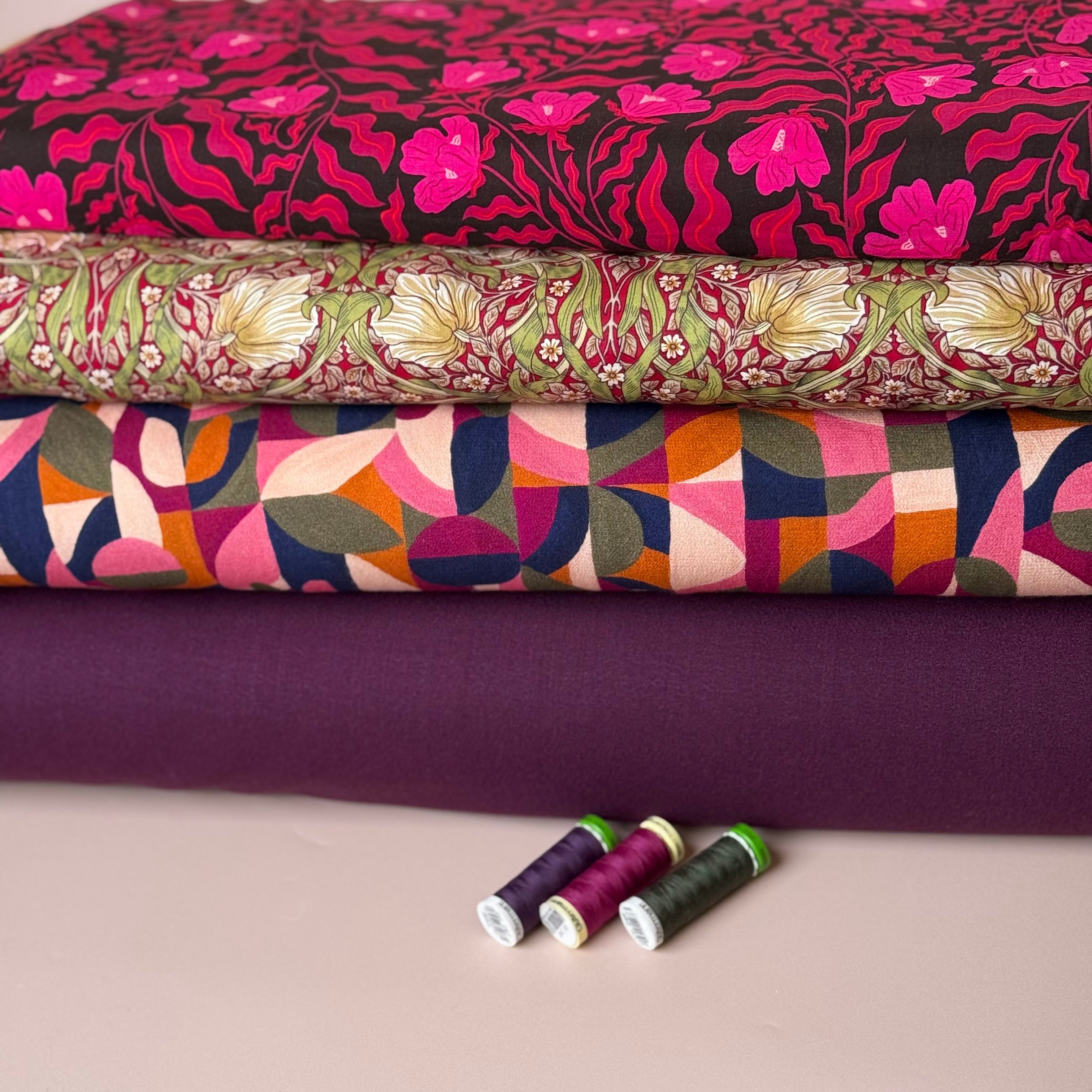 Morris Red Cotton Lawn Fabric