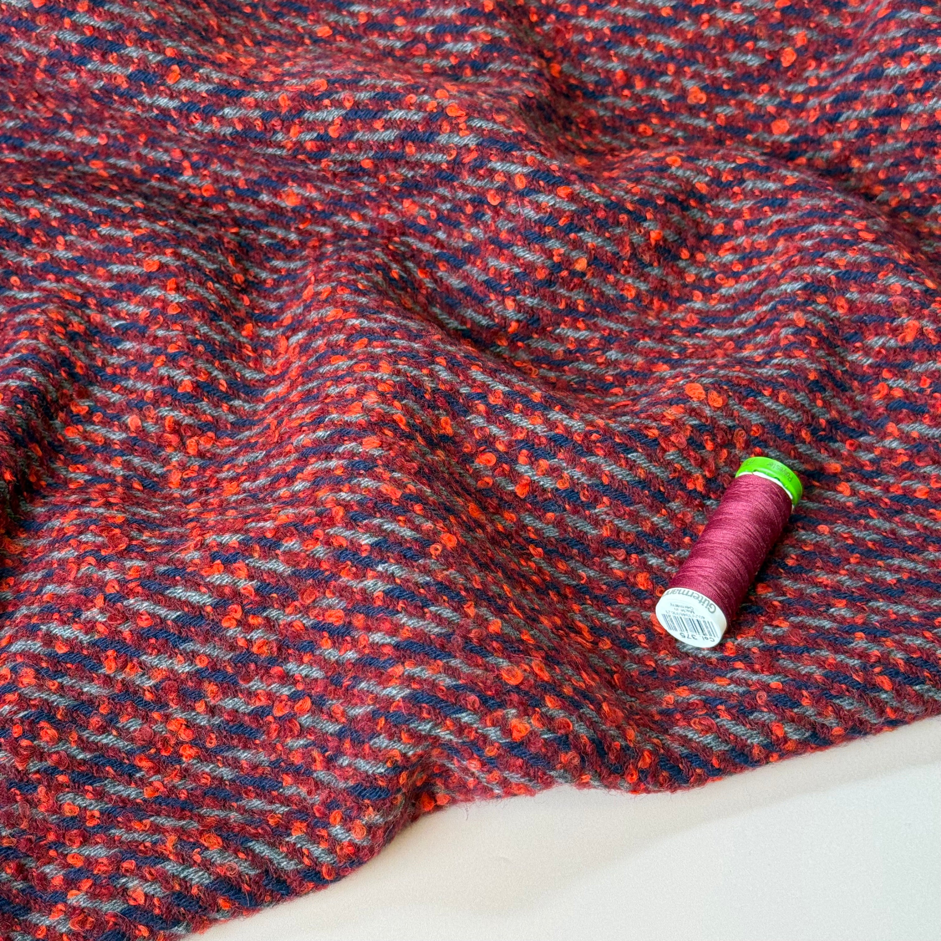 Deadstock Red Wool Boucle