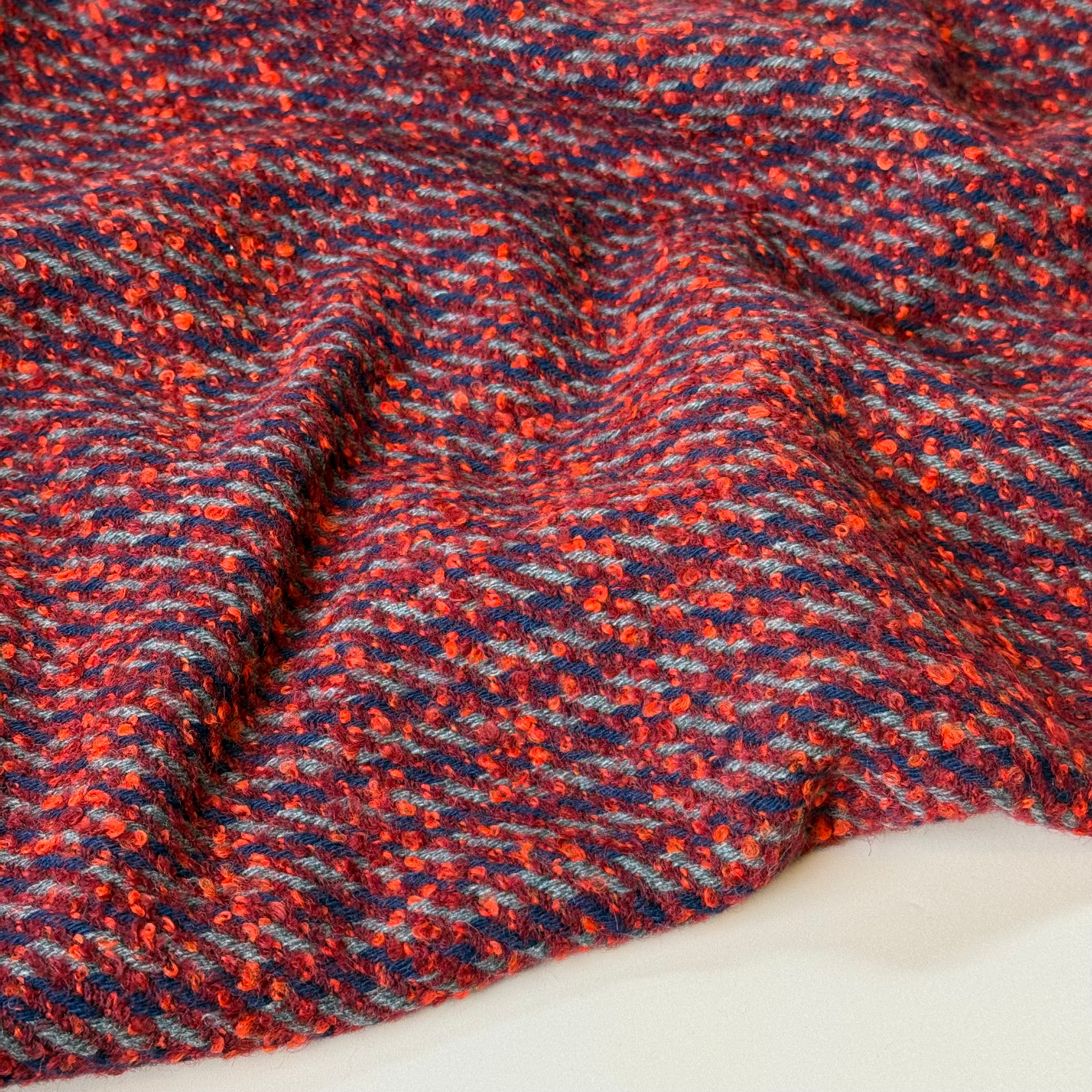 Deadstock Red Wool Boucle