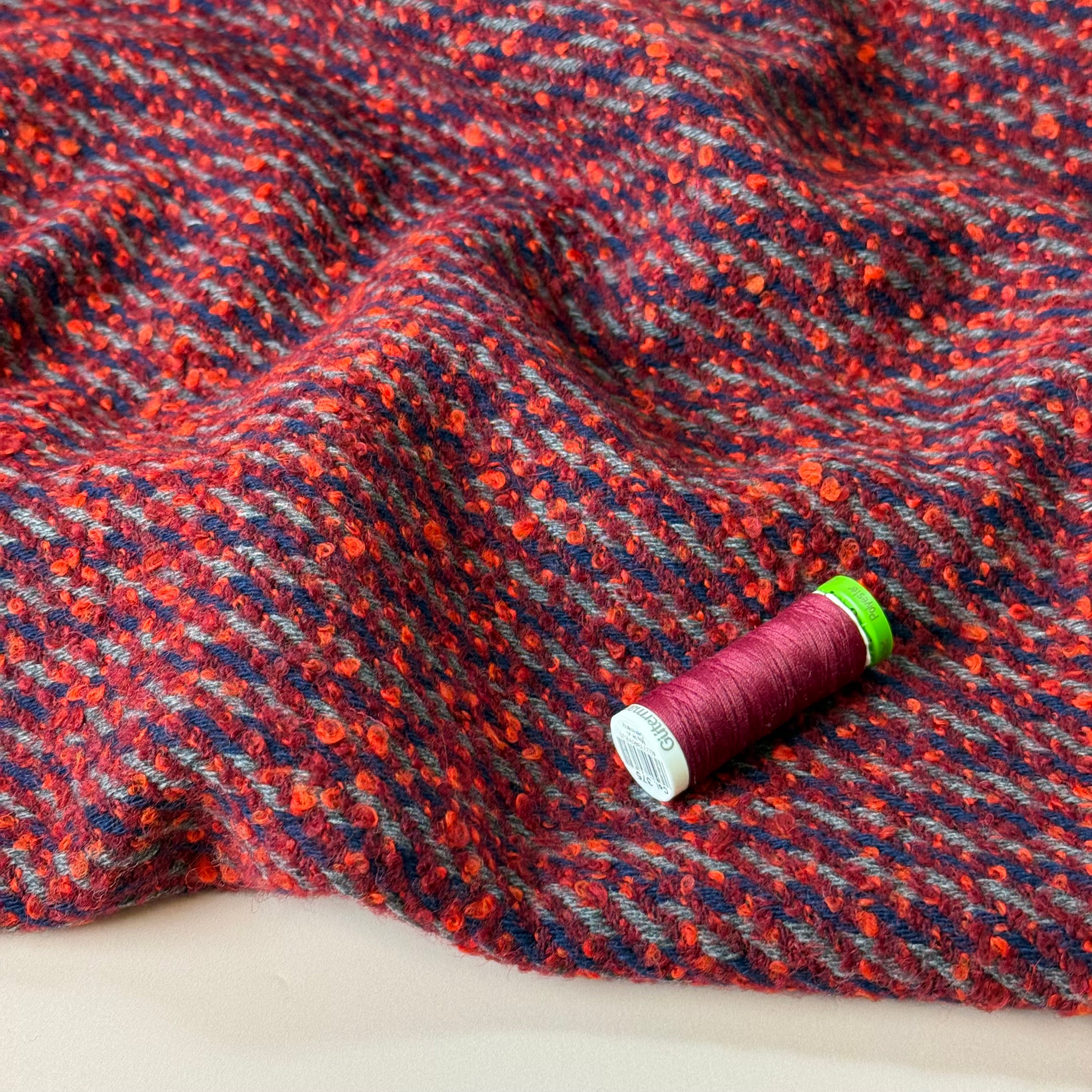 Deadstock Red Wool Boucle