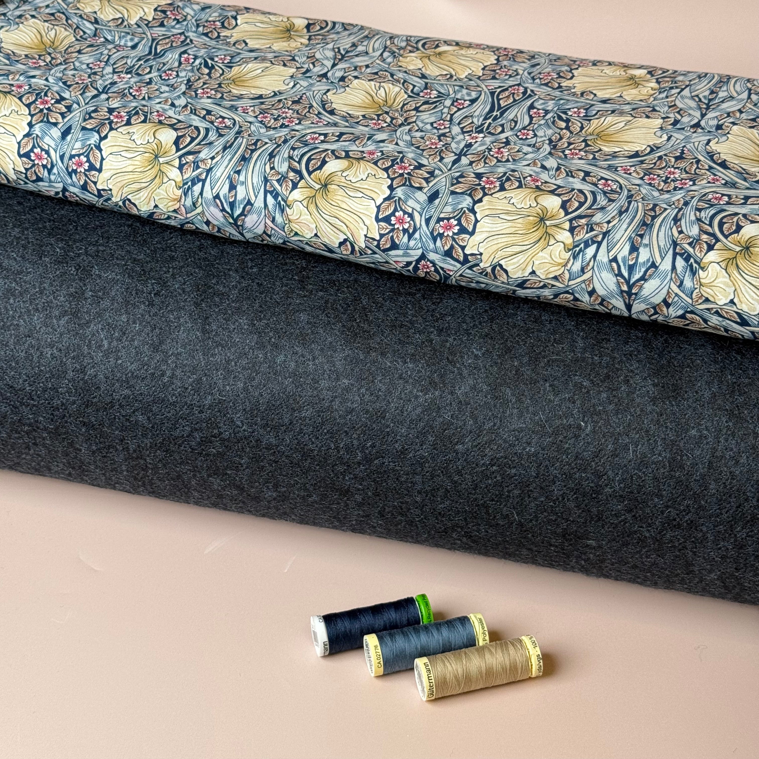 Deadstock Midnight Wool Coating Fabric