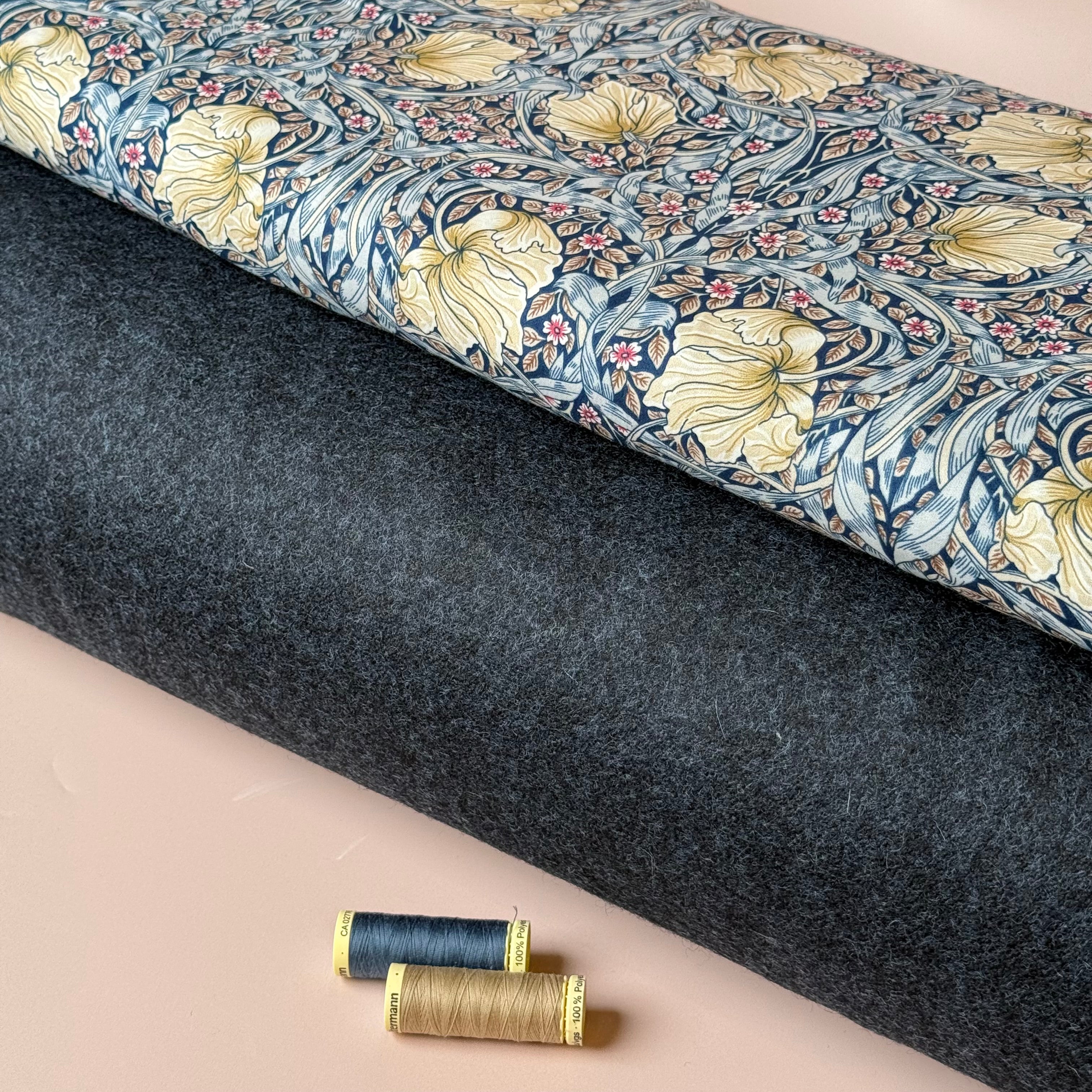 Deadstock Midnight Wool Coating Fabric