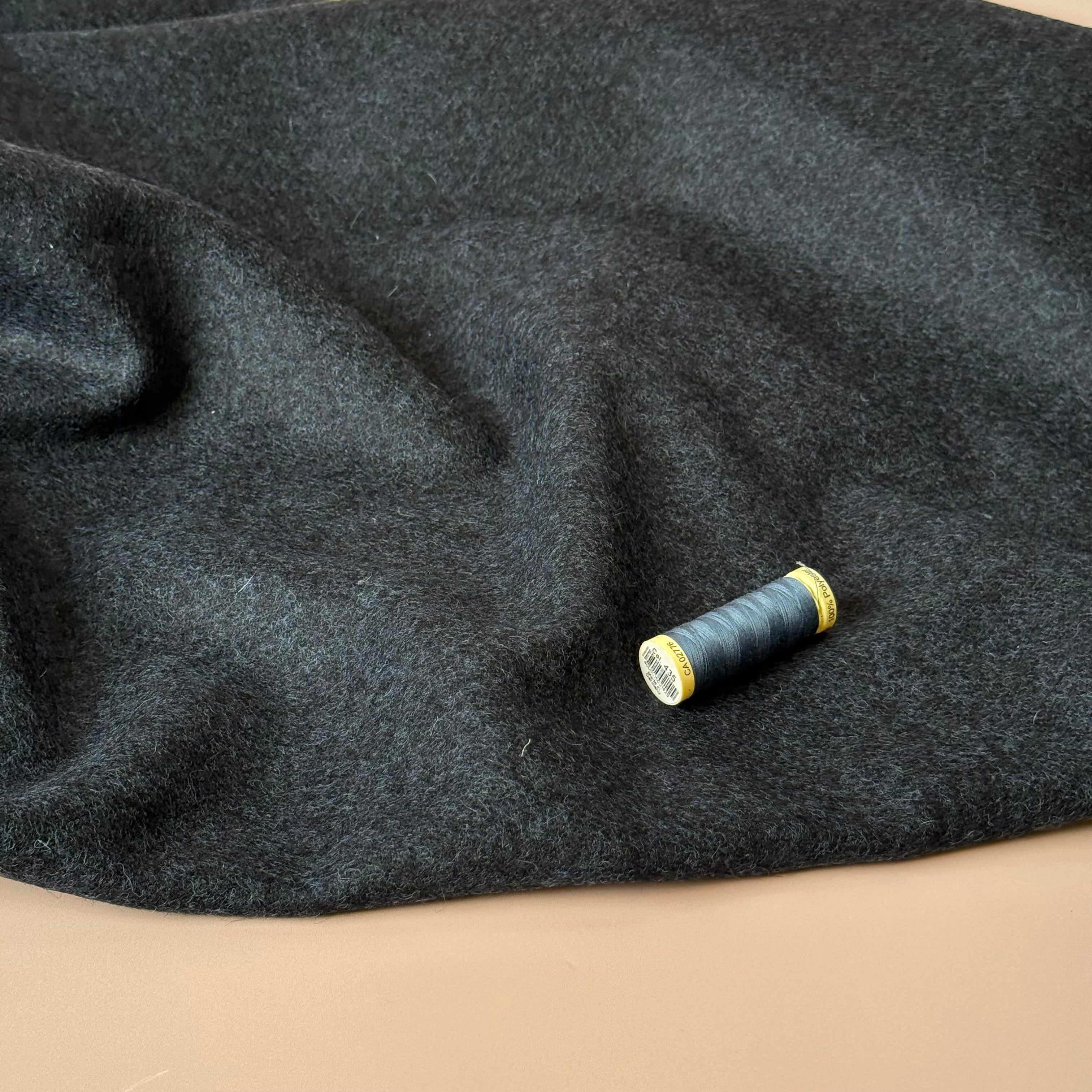 Deadstock Midnight Wool Coating Fabric