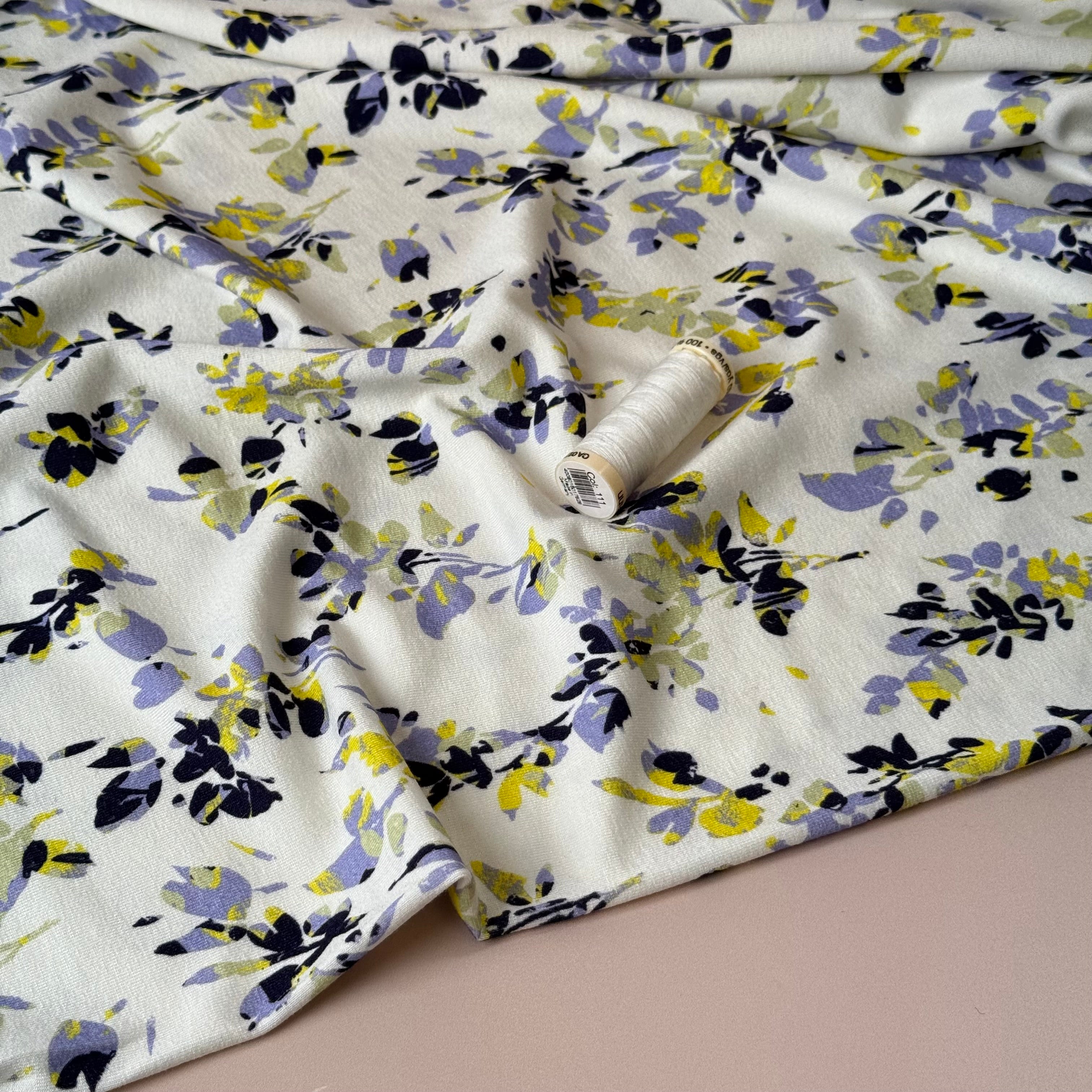 Deadstock Foliage on Viscose Jersey Fabric