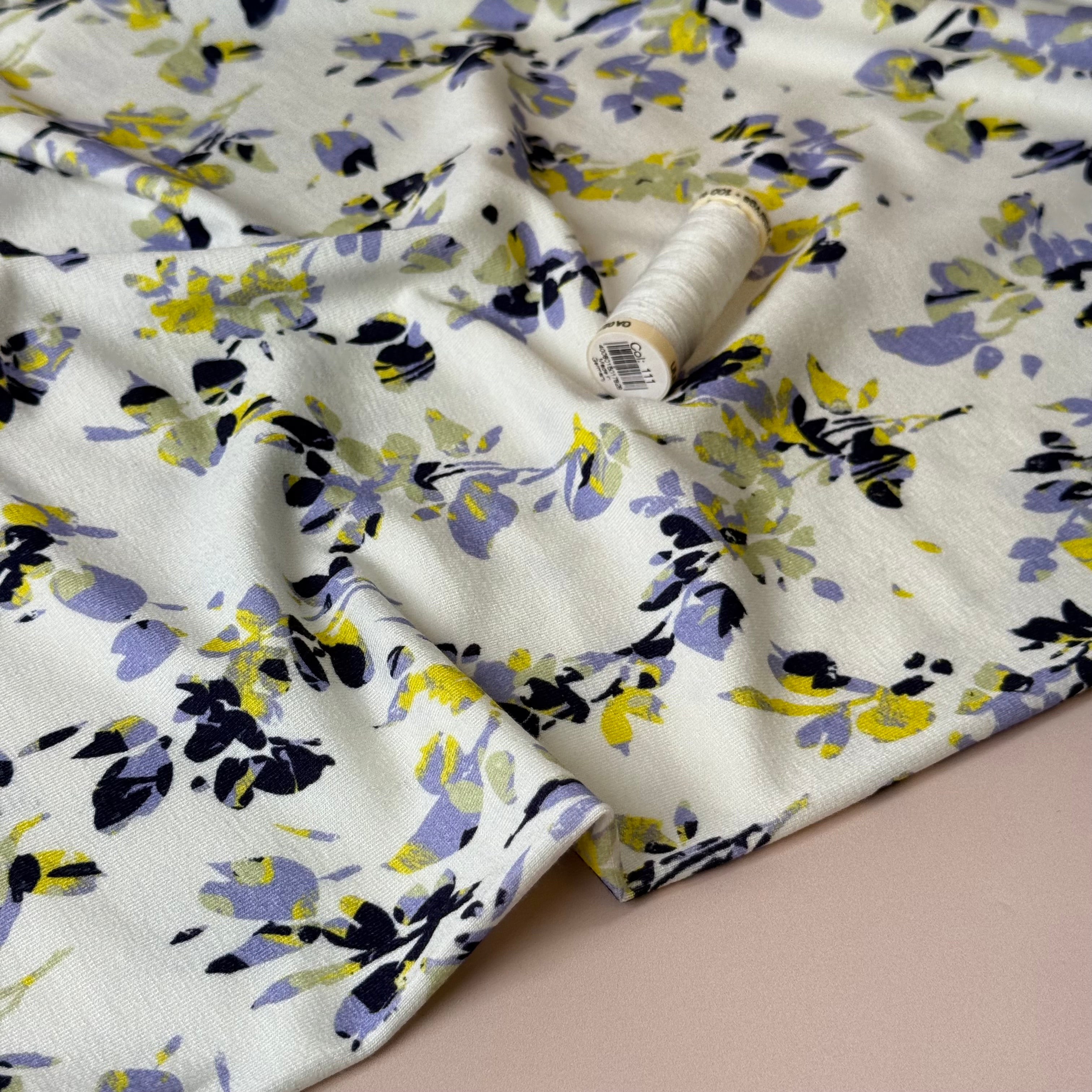 Deadstock Foliage on Viscose Jersey Fabric