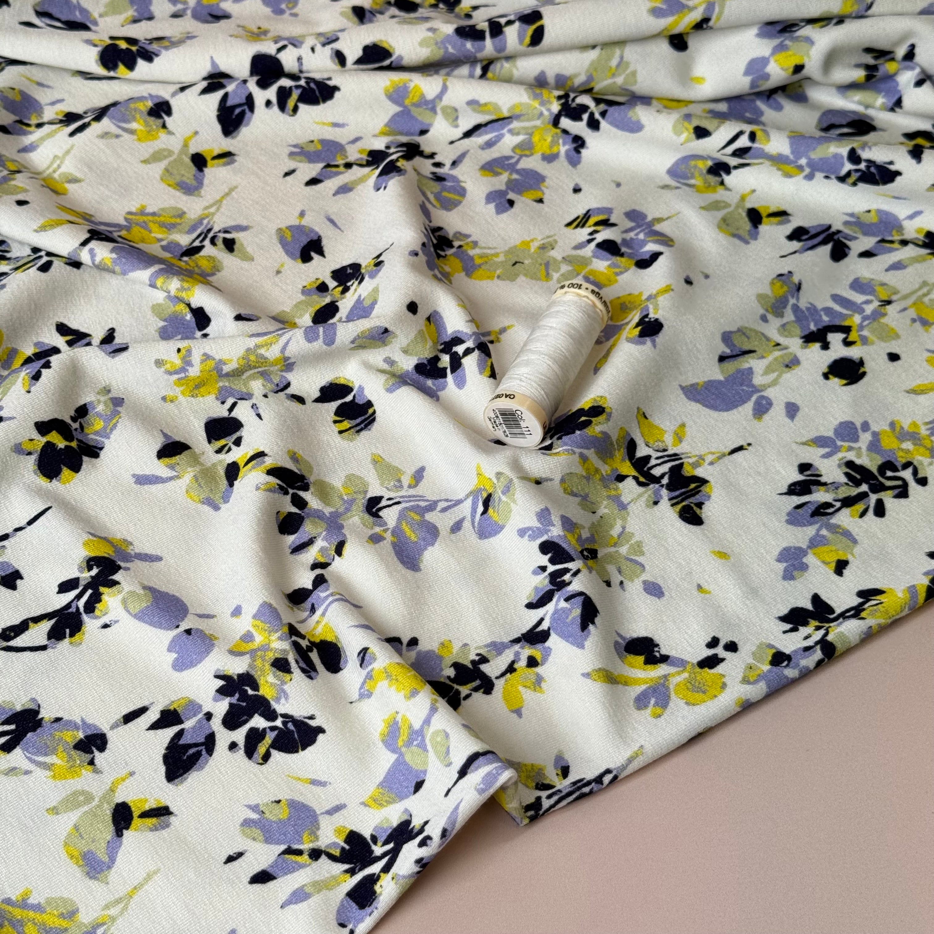 Deadstock Foliage on Viscose Jersey Fabric