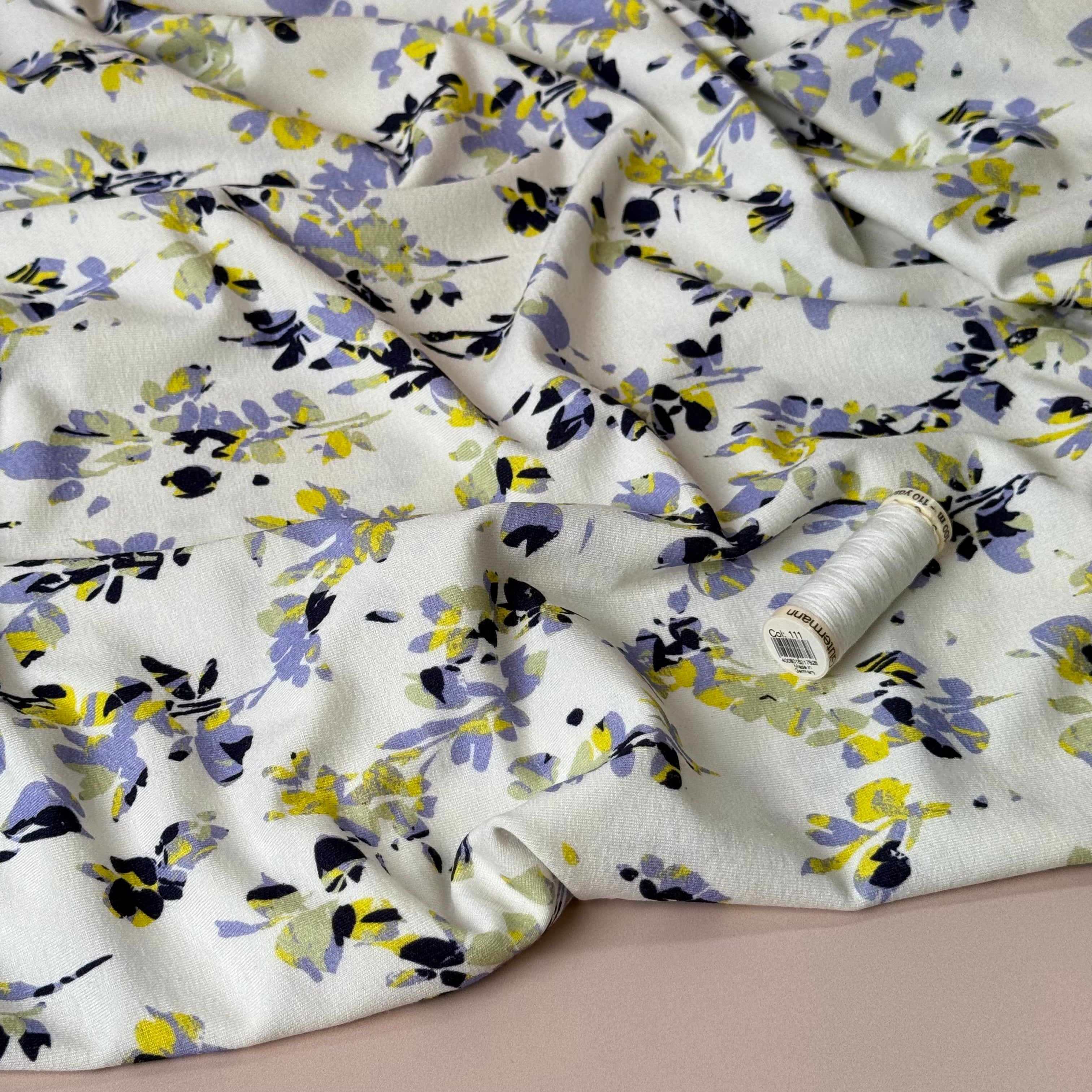 Deadstock Foliage on Viscose Jersey Fabric