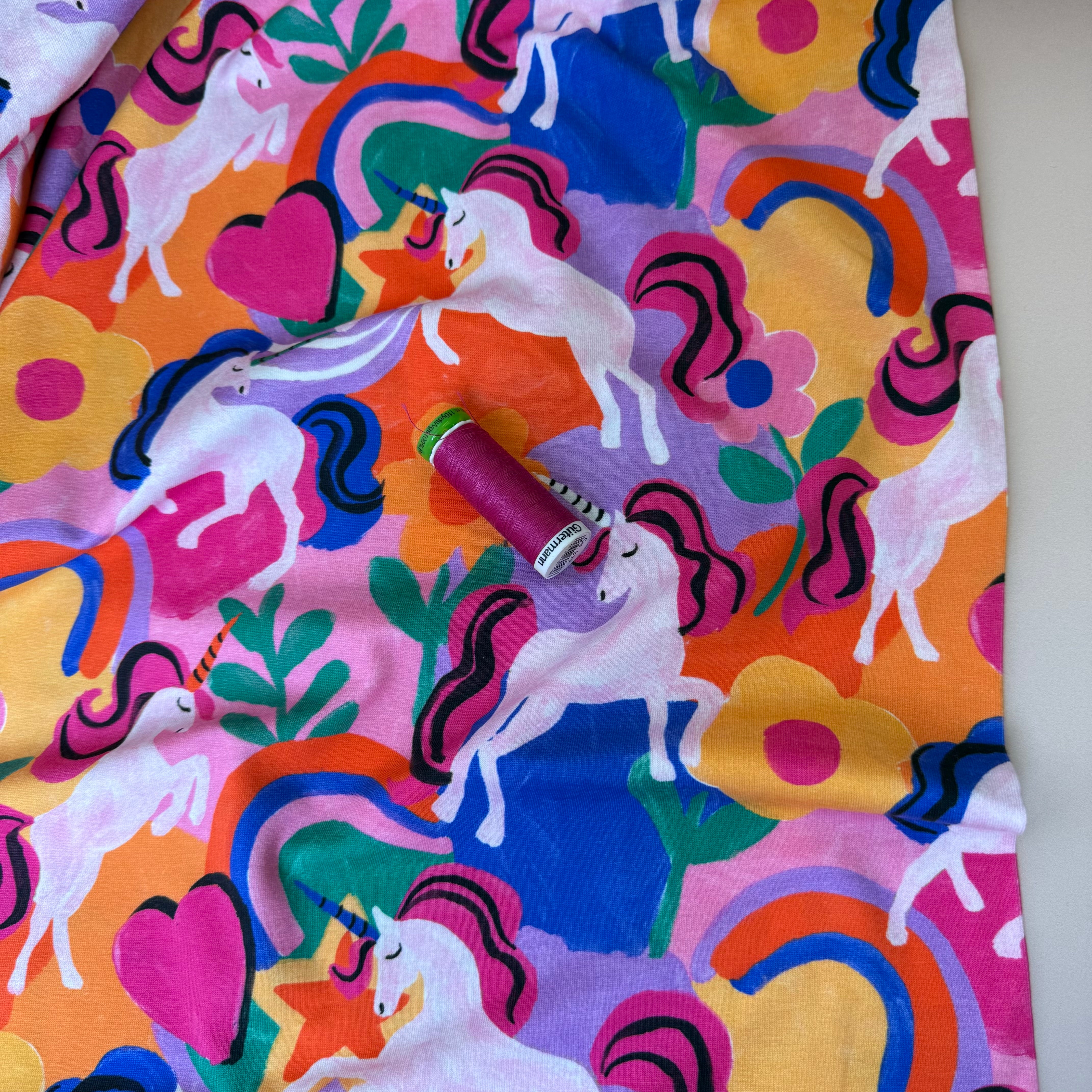 Unicorns & Rainbows Cotton Jersey Fabric