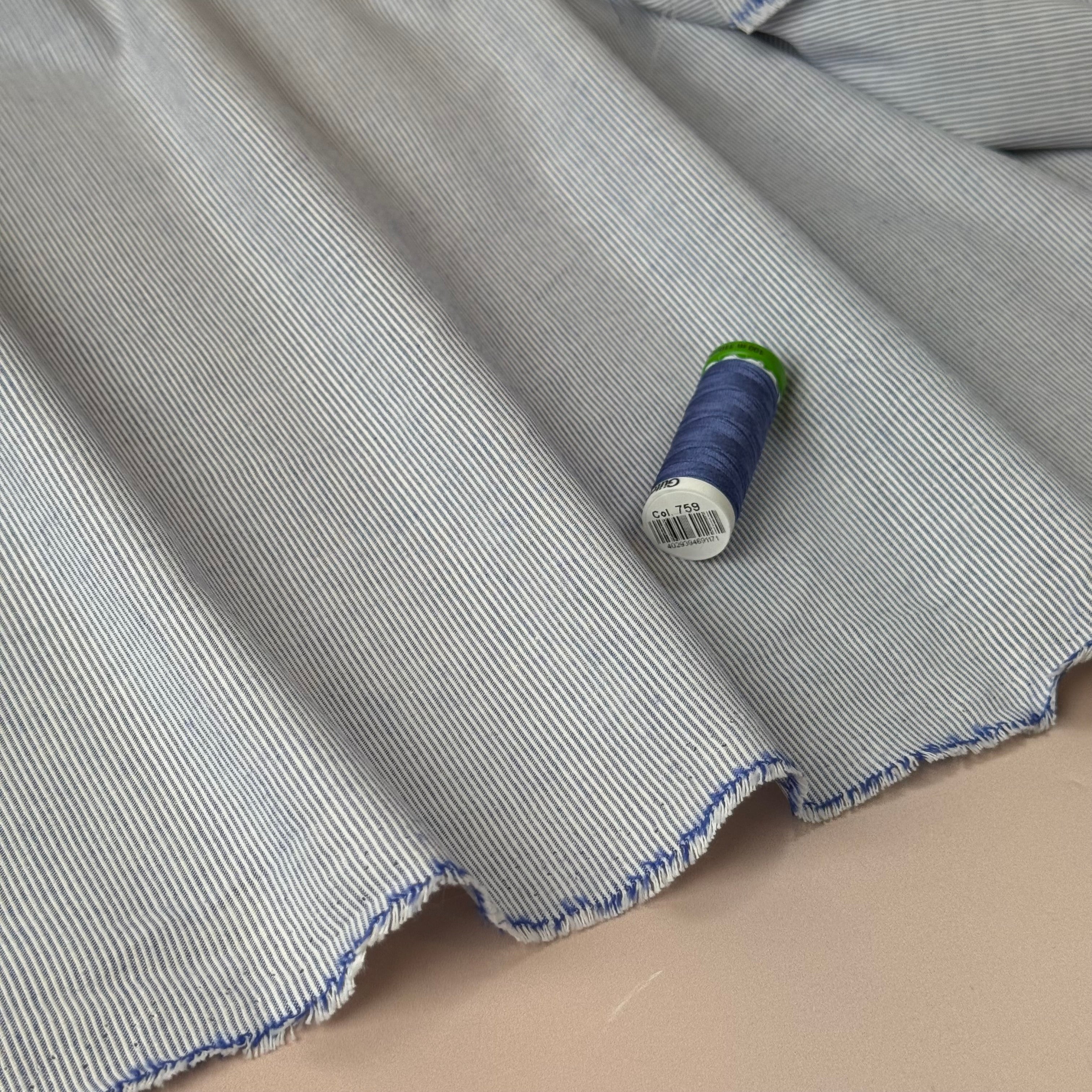 Deadstock Fine Stripe Yarn Dyed Cotton Fabric