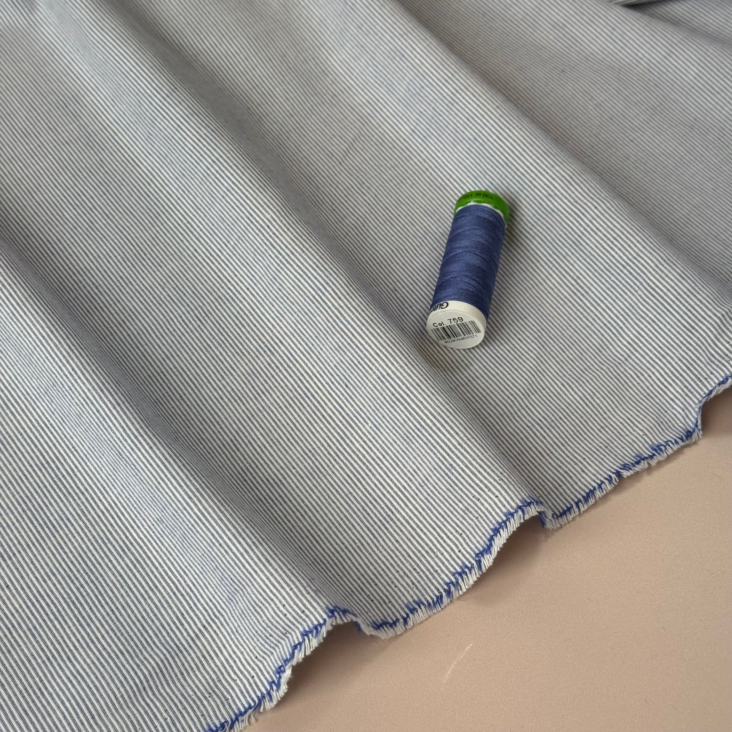 Deadstock Fine Stripe Yarn Dyed Cotton Fabric