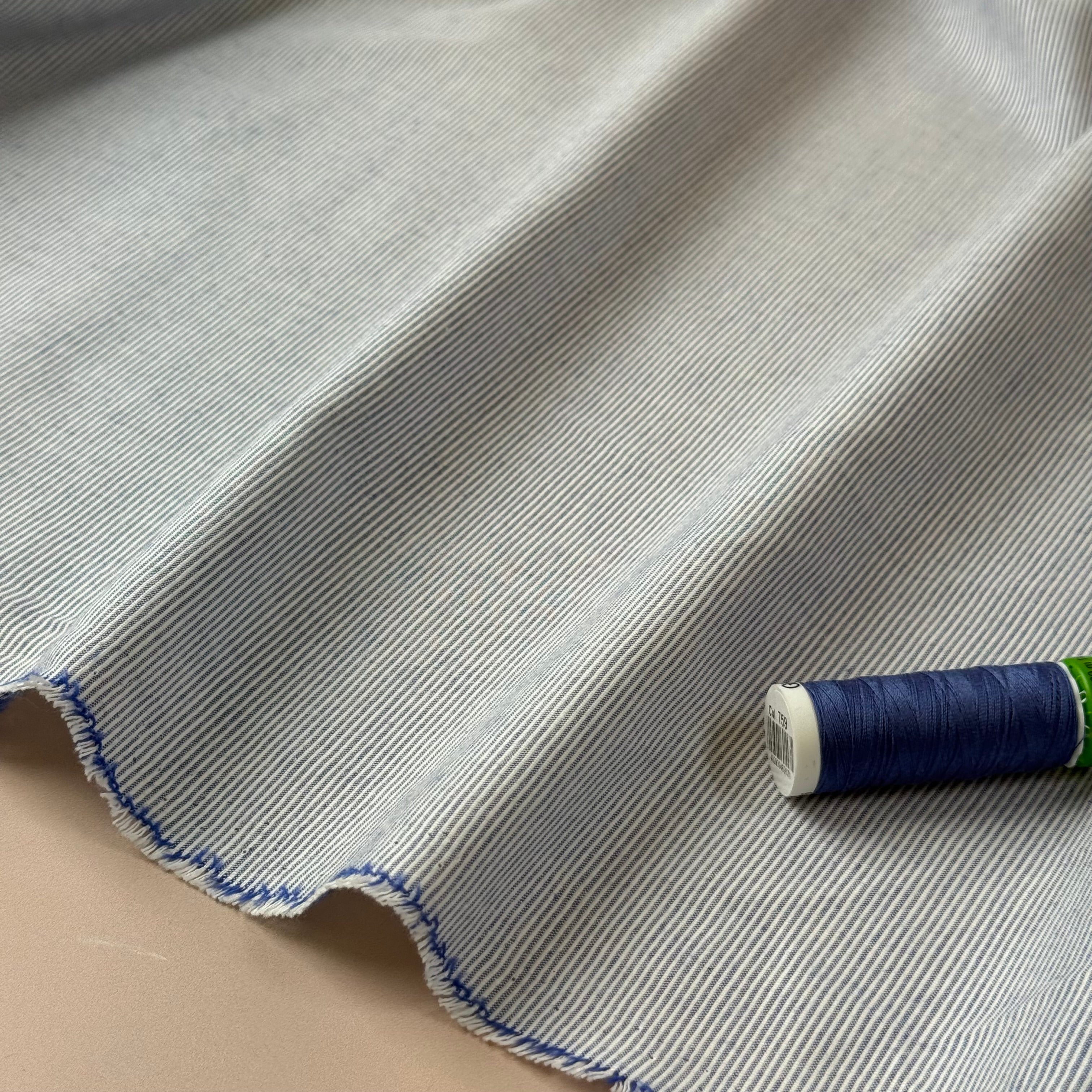 Deadstock Fine Stripe Yarn Dyed Cotton Fabric