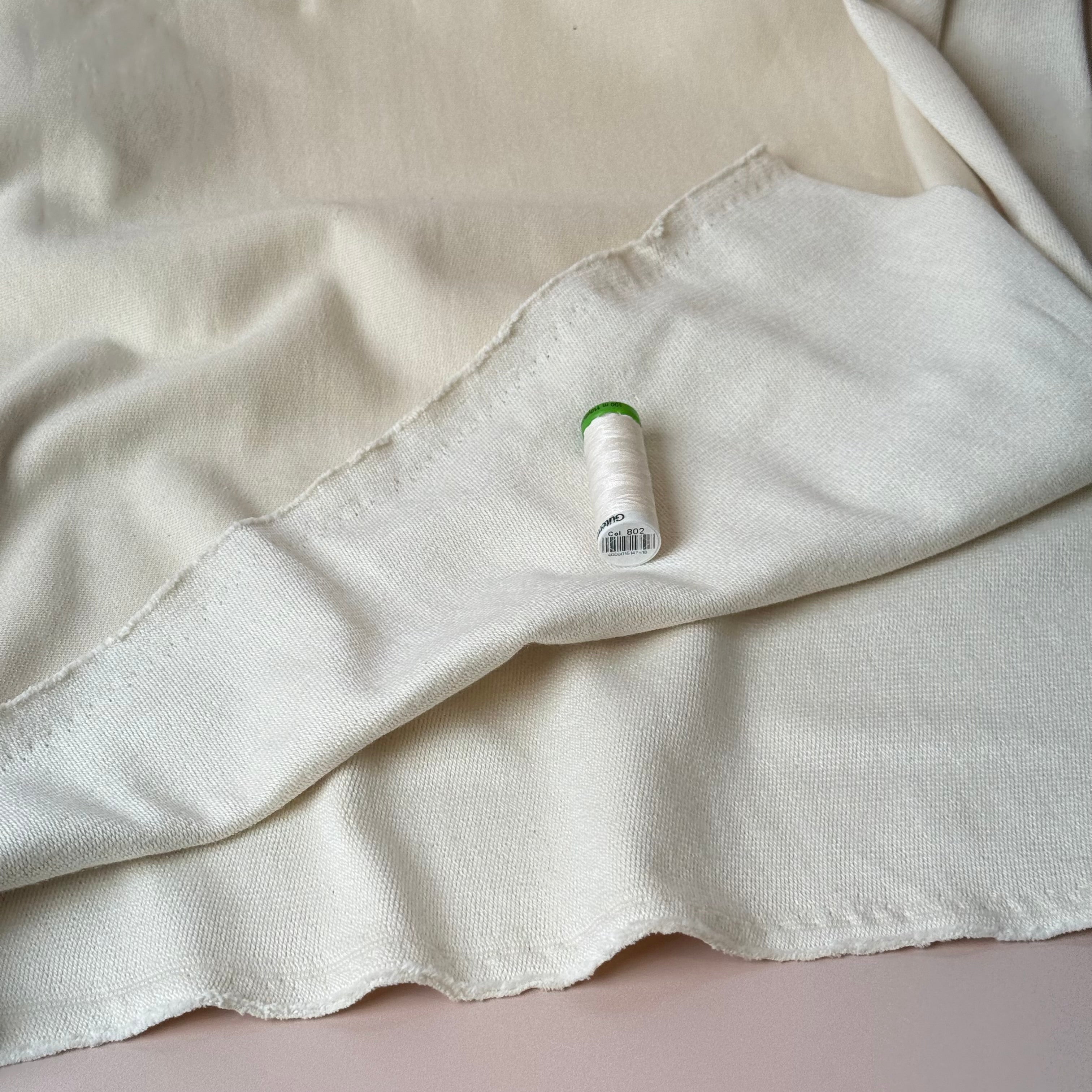 Deadstock Pure Cotton French Terry in Creamy White
