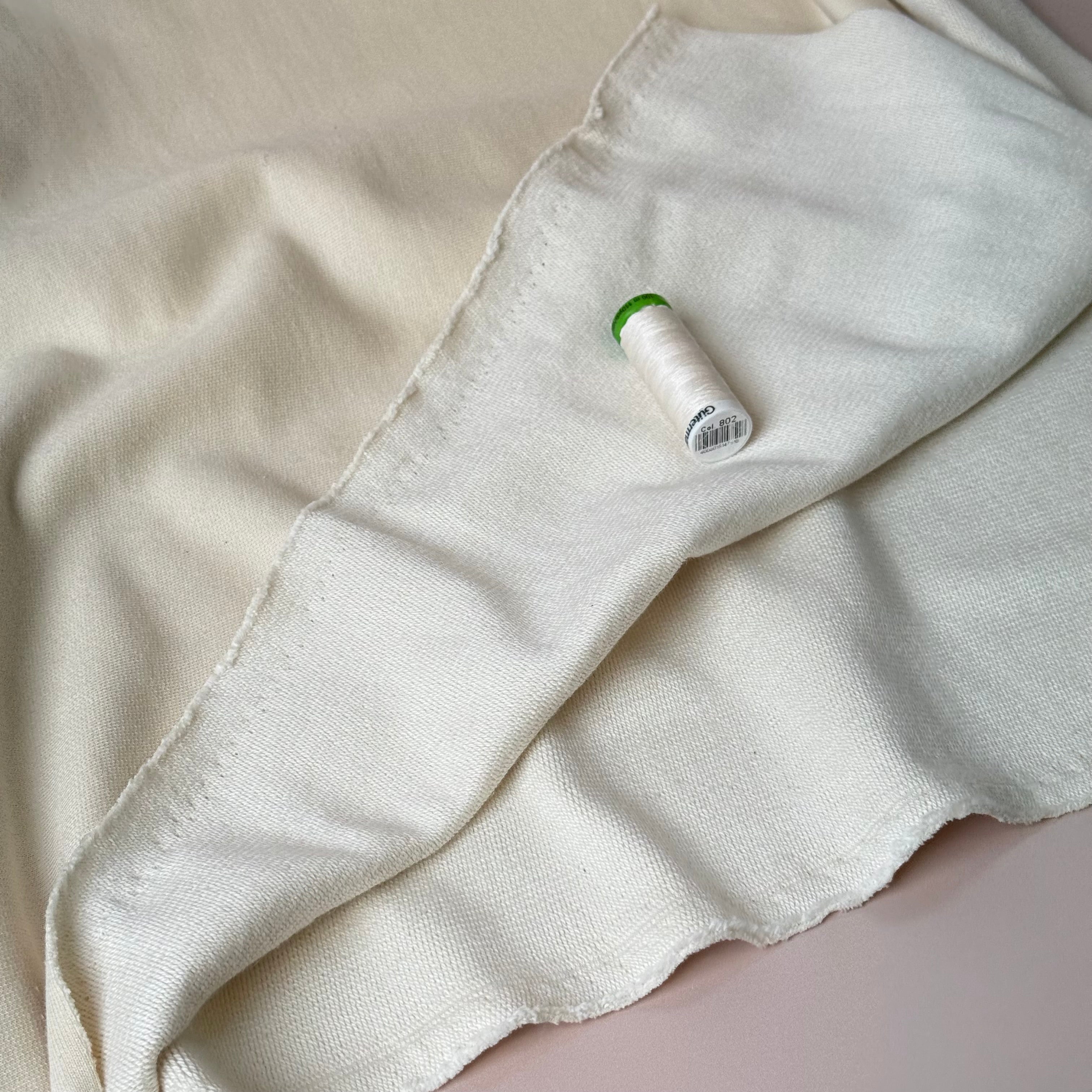 Deadstock Pure Cotton French Terry in Creamy White