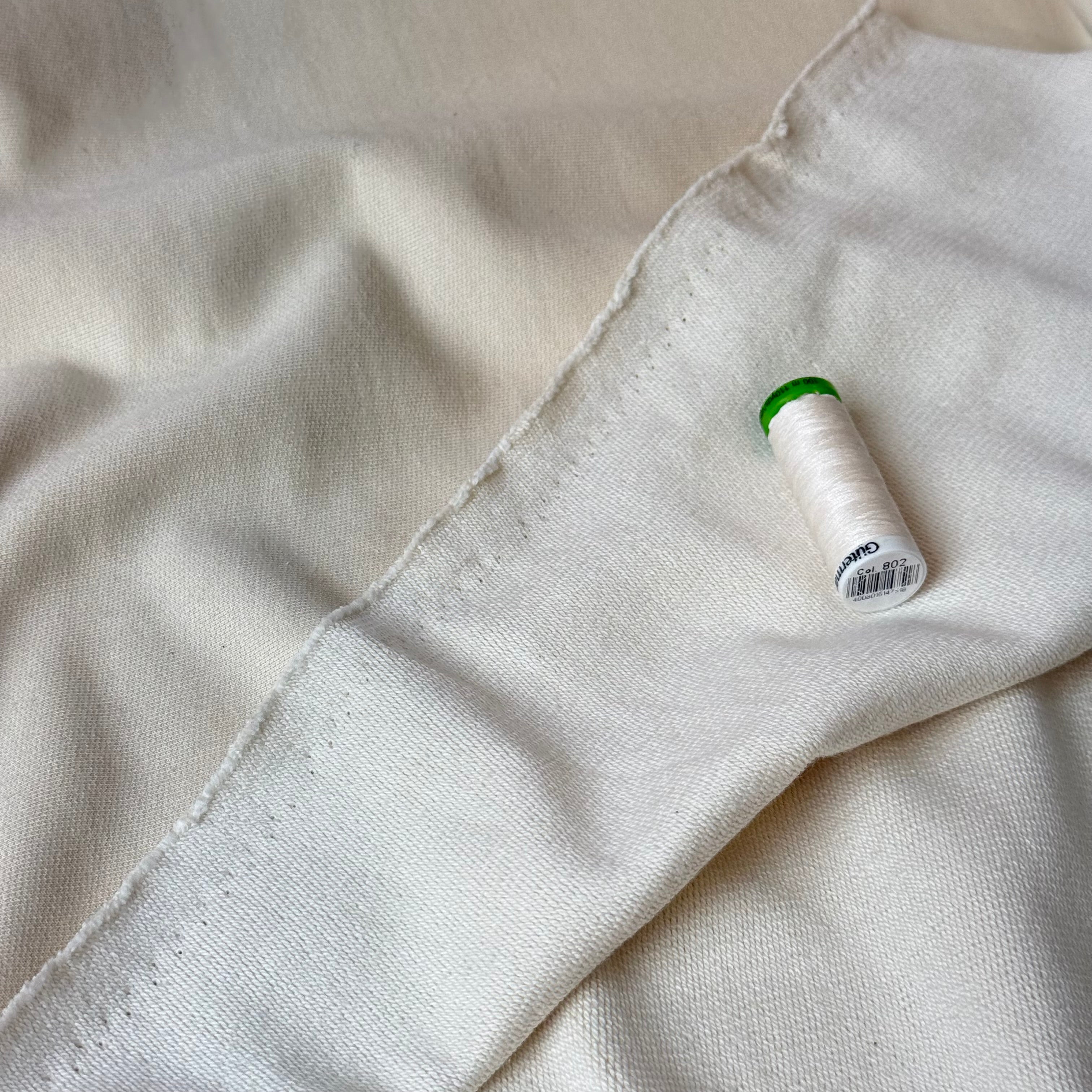 Deadstock Pure Cotton French Terry in Creamy White