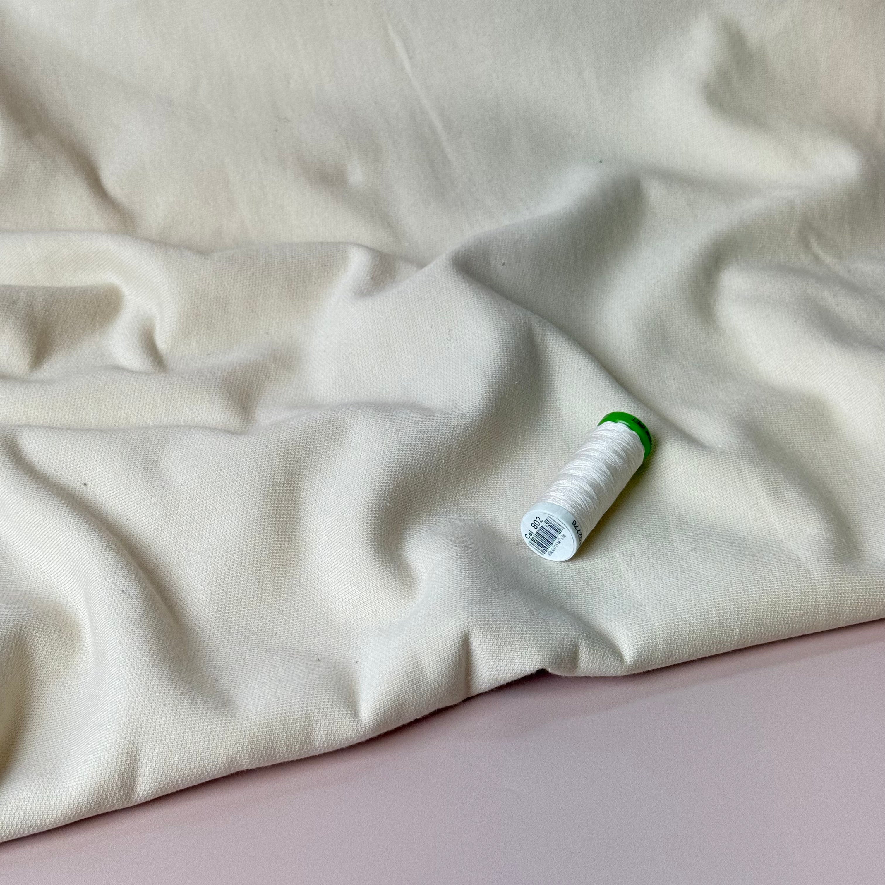 Deadstock Pure Cotton French Terry in Creamy White