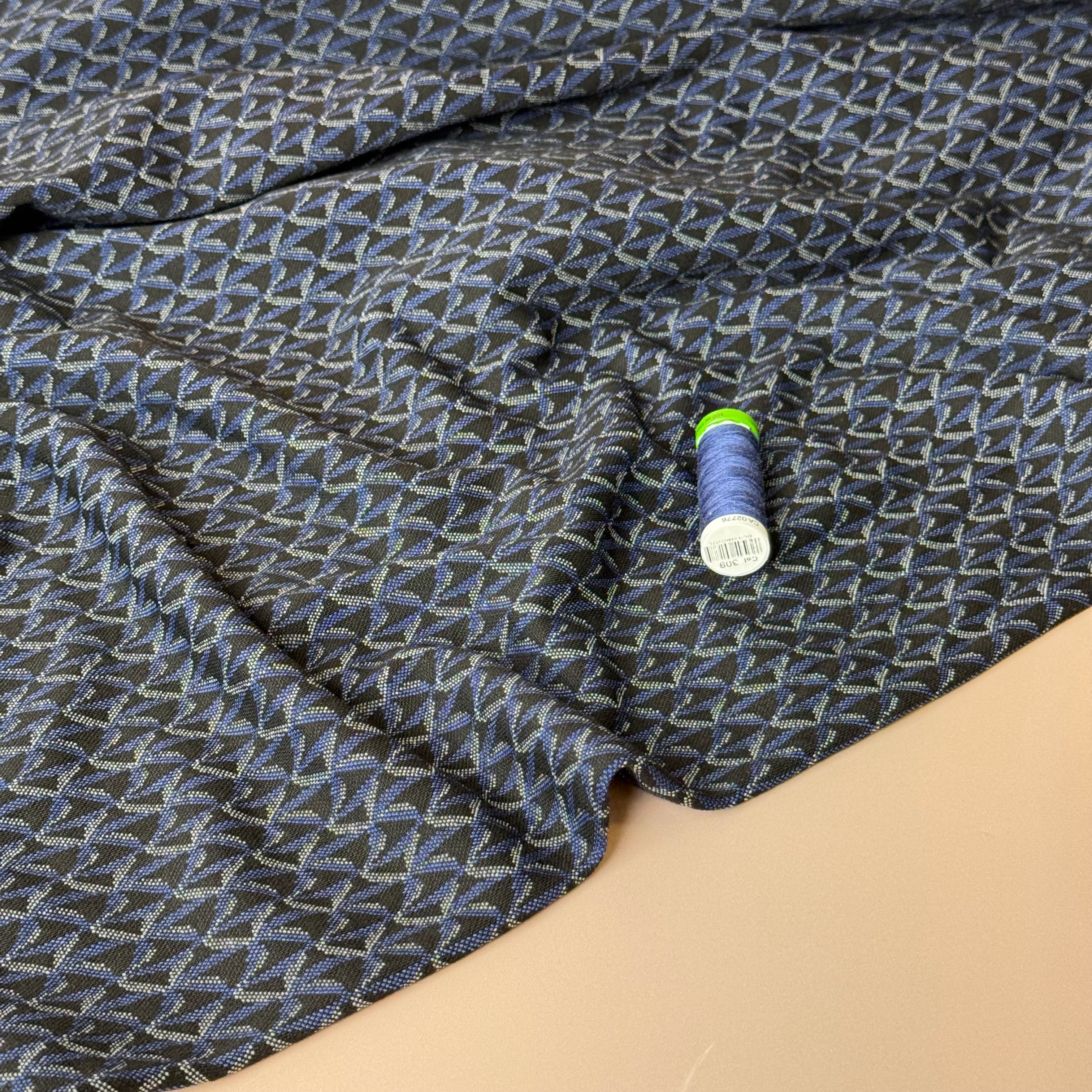 Retro Stars Navy Yarn Dyed Jacquard Knit