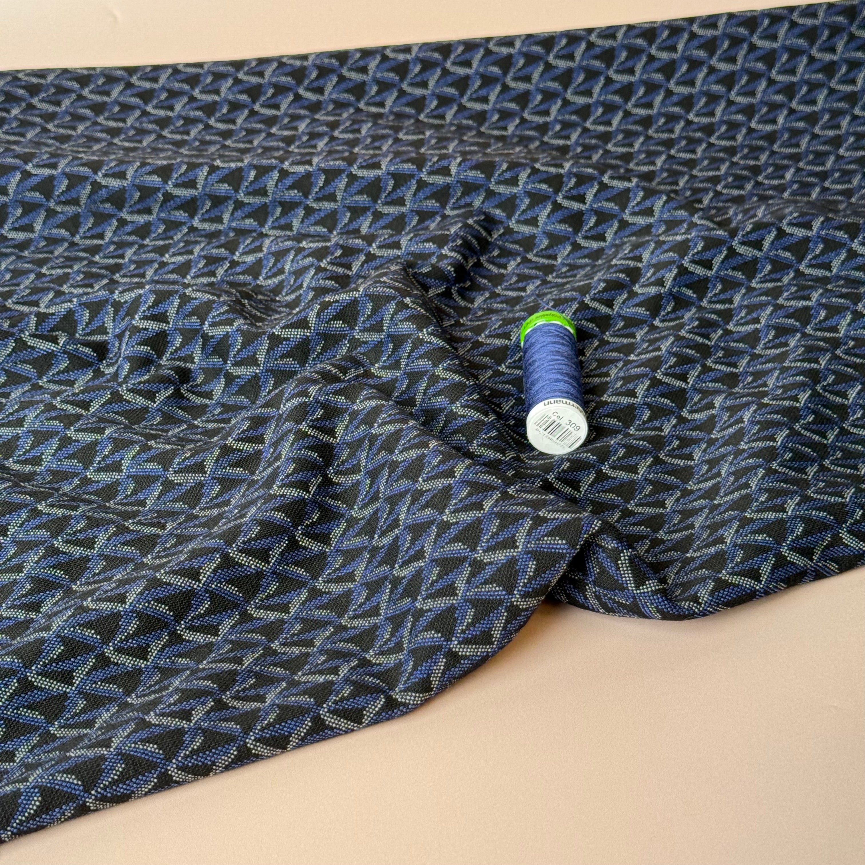Retro Stars Navy Yarn Dyed Jacquard Knit