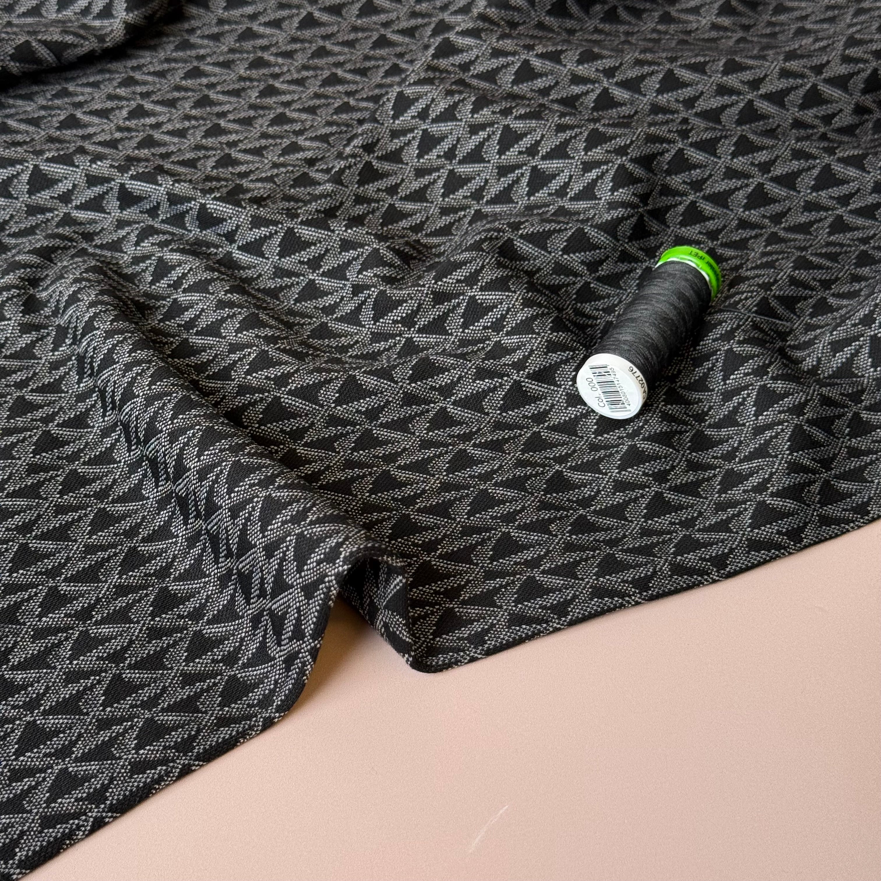 Retro Stars Silver Yarn Dyed Jacquard Knit