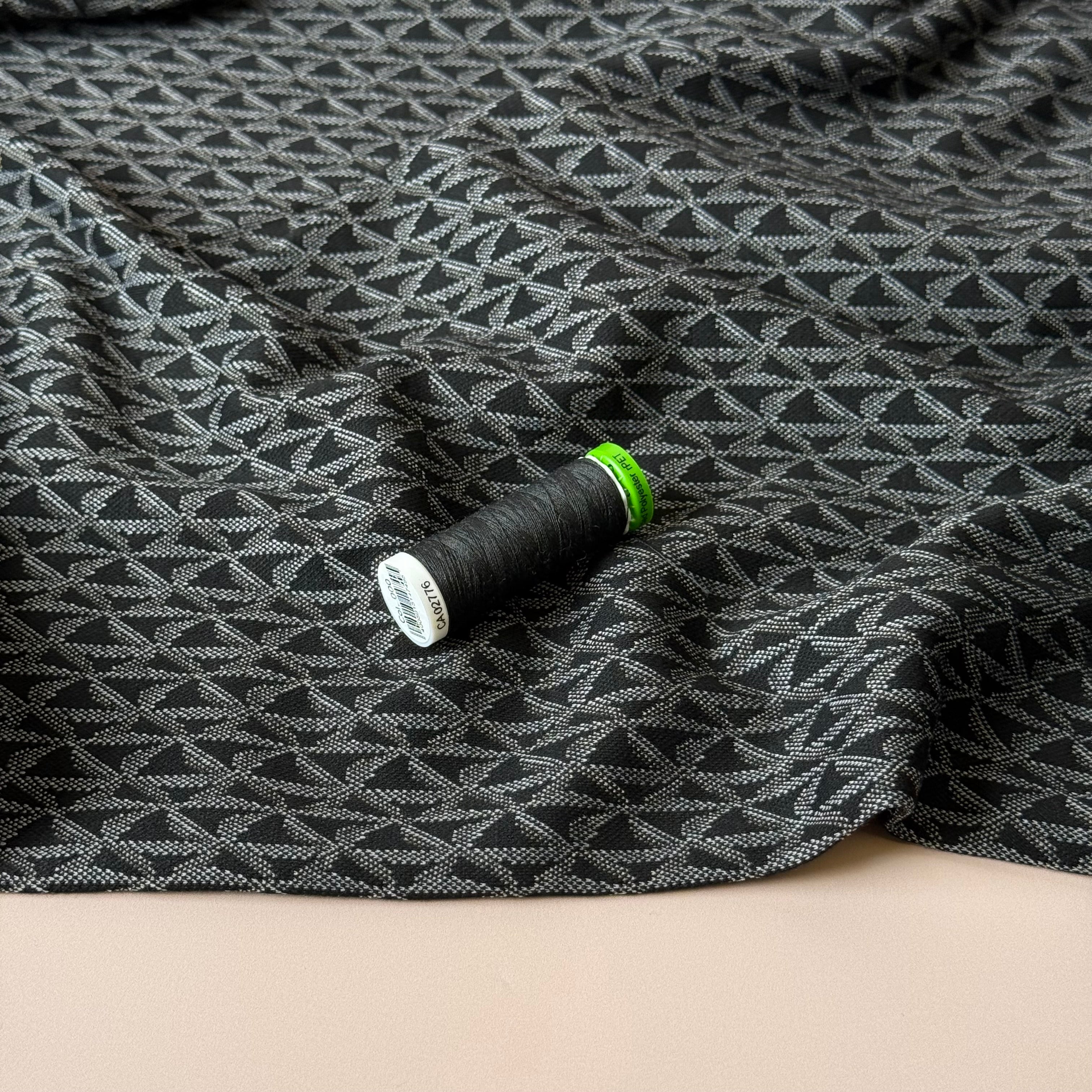 Retro Stars Silver Yarn Dyed Jacquard Knit