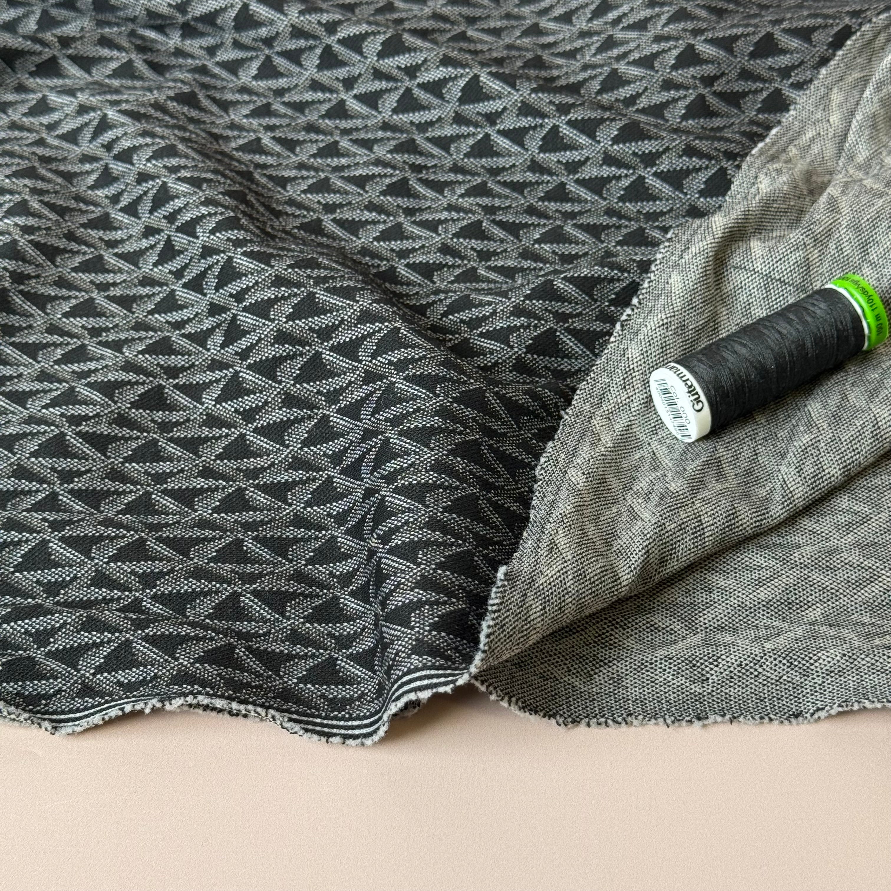 Retro Stars Silver Yarn Dyed Jacquard Knit