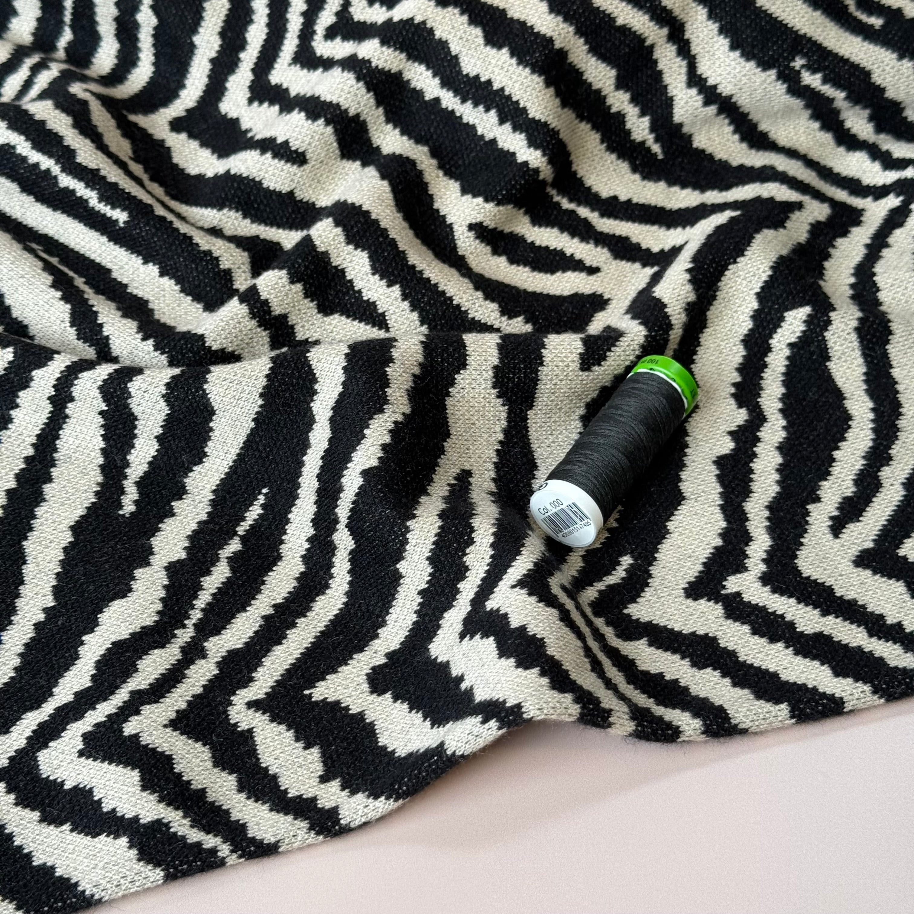 Zebra Yarn Dyed Heavy Jacquard Knit