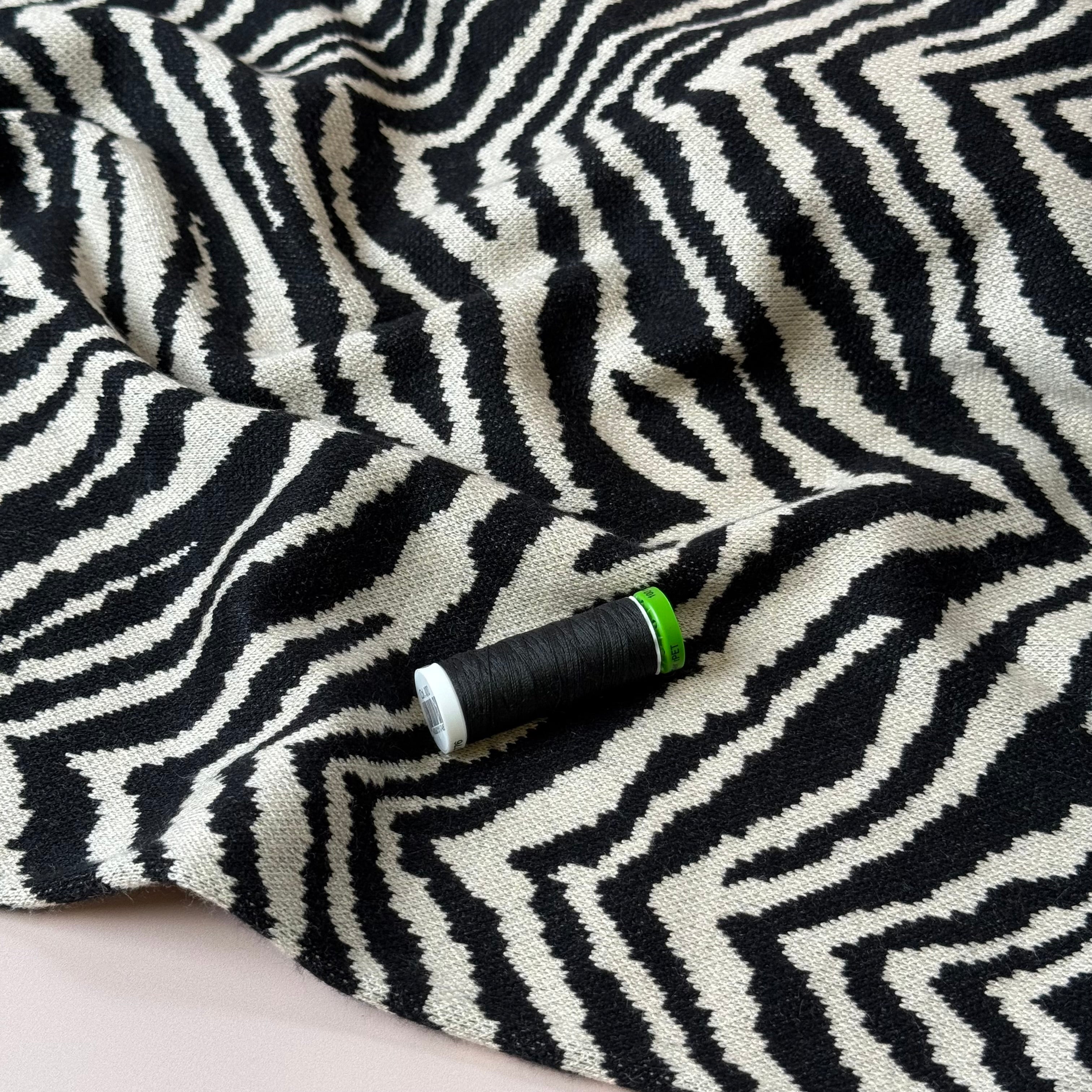 Zebra Yarn Dyed Heavy Jacquard Knit