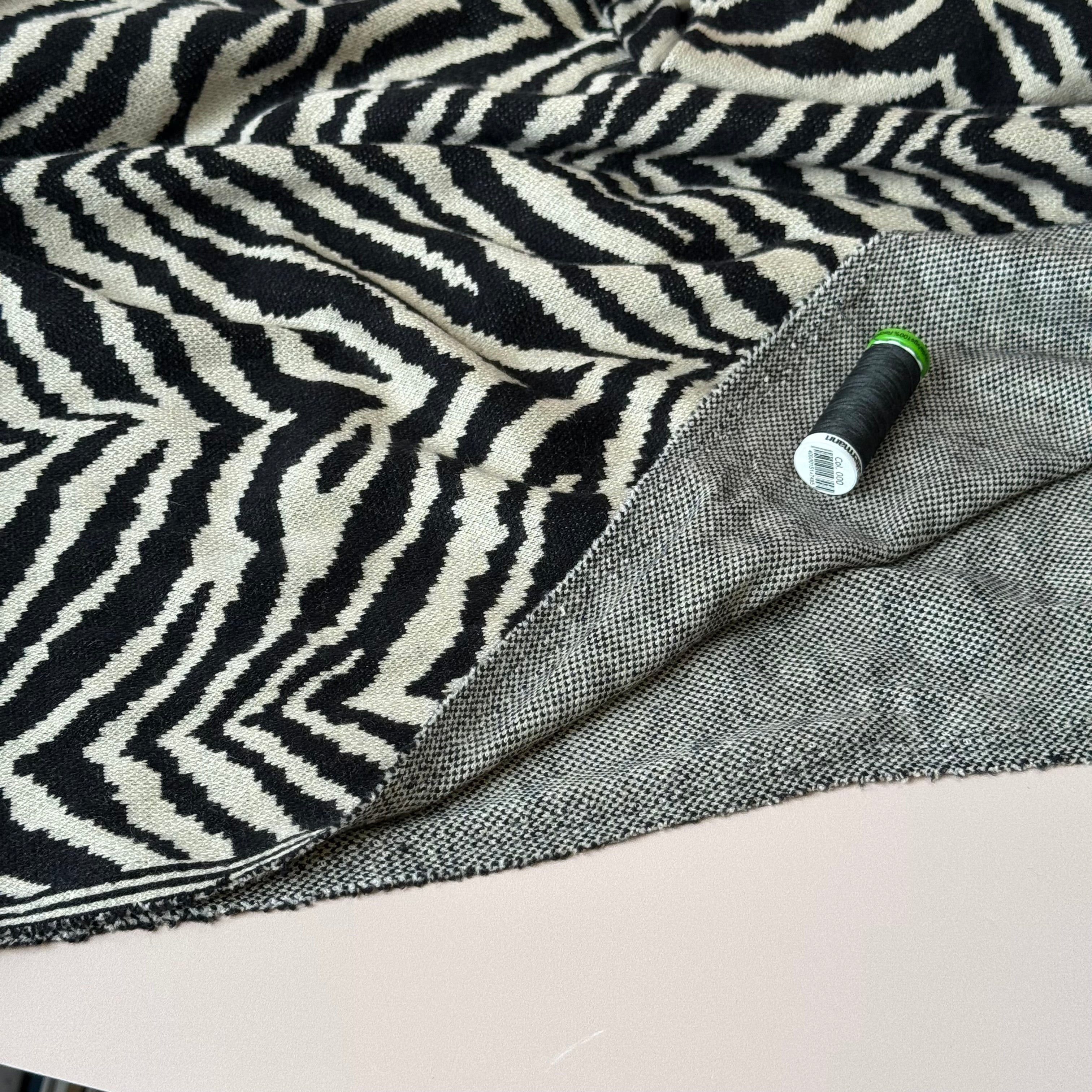 Zebra Yarn Dyed Heavy Jacquard Knit