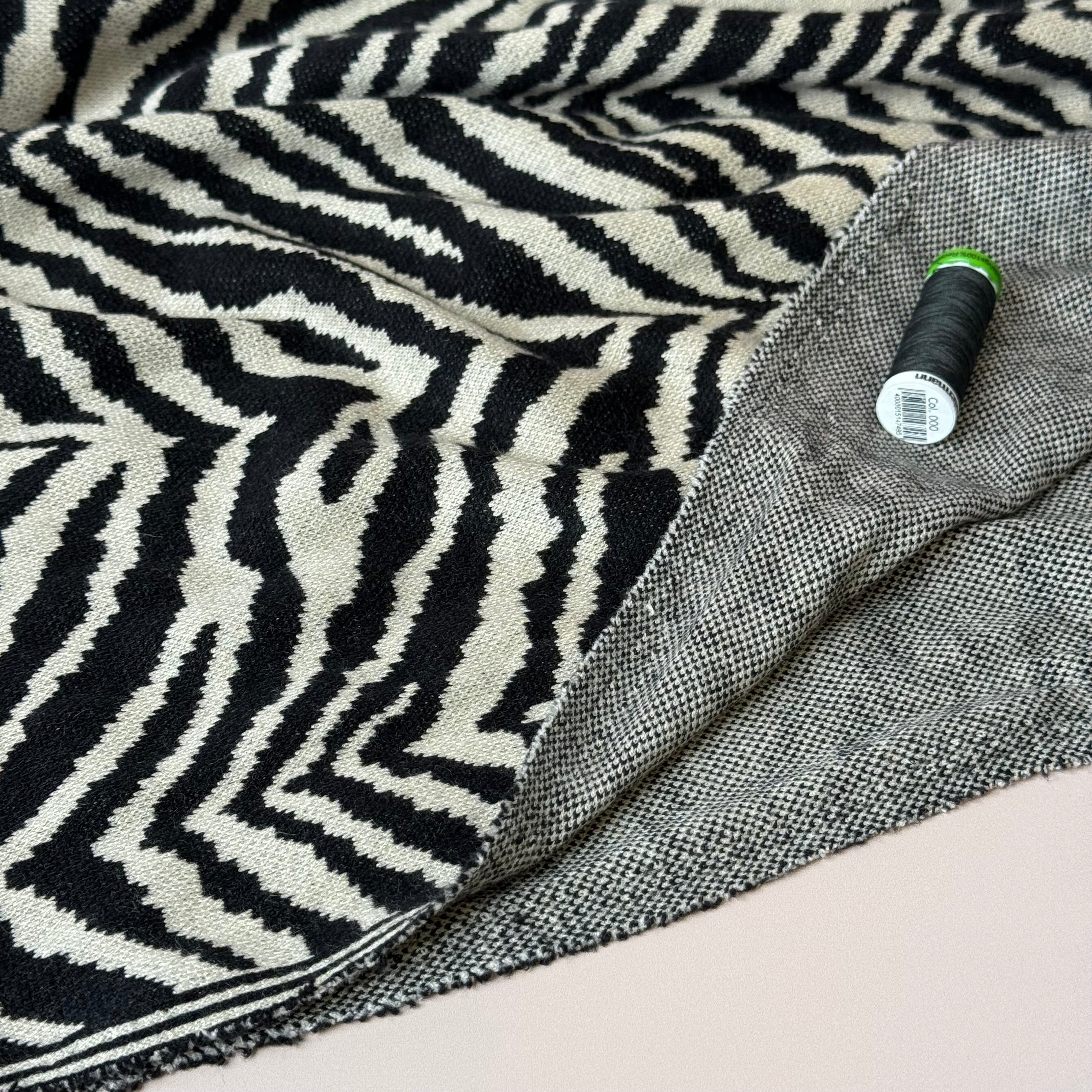 Zebra Yarn Dyed Heavy Jacquard Knit