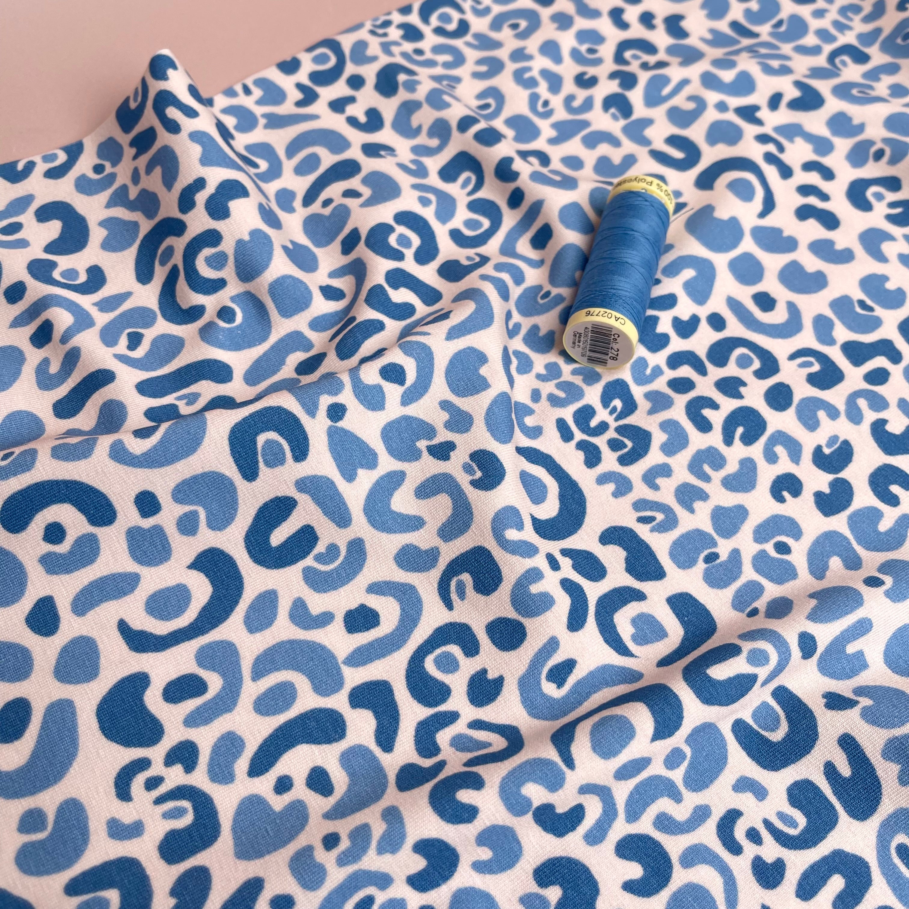 Danish Design - Cheetah Blue Cotton Jersey Fabric