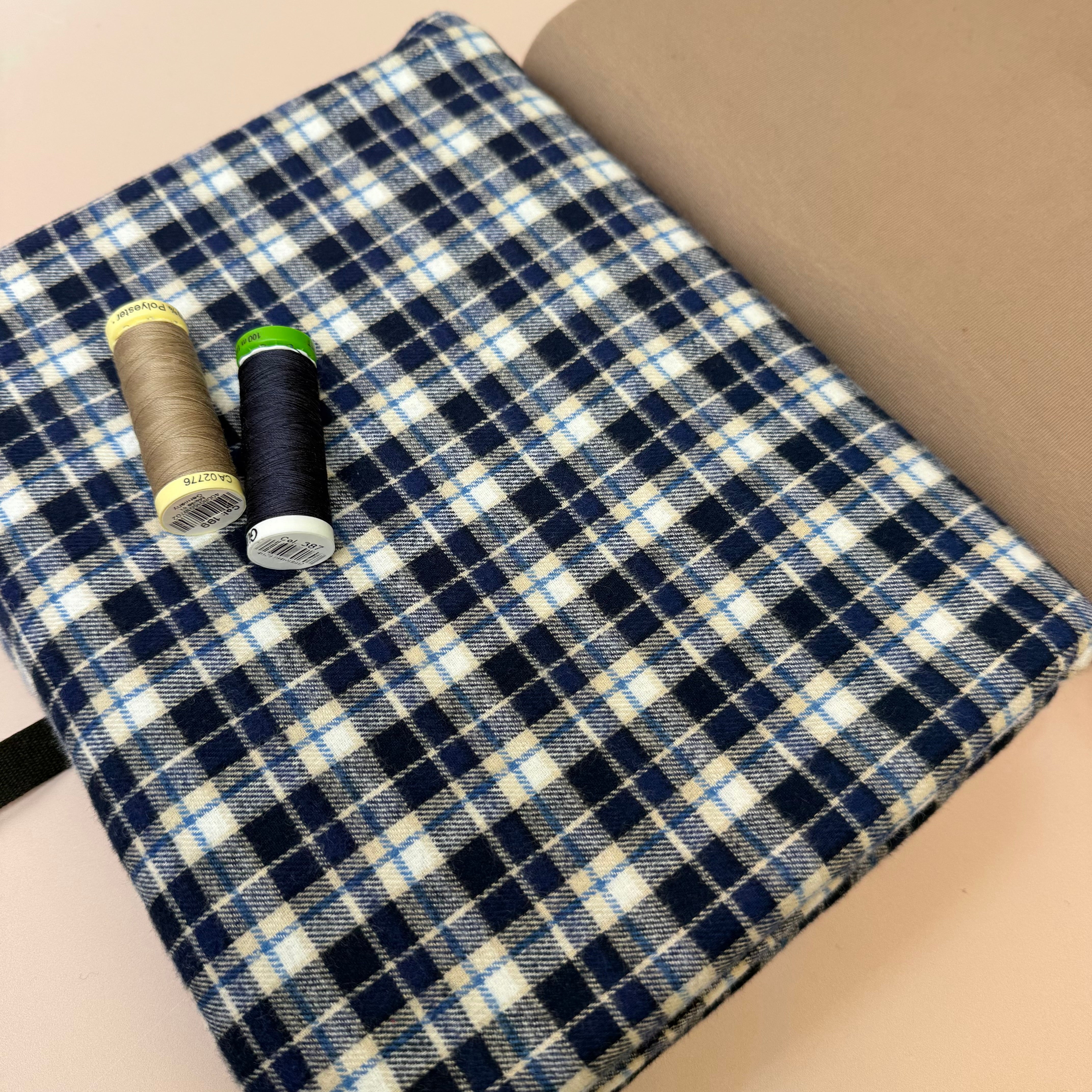 Limited Edition - Luxury Pyjama Kit with Blue Checked Cotton Flannel and Jersey