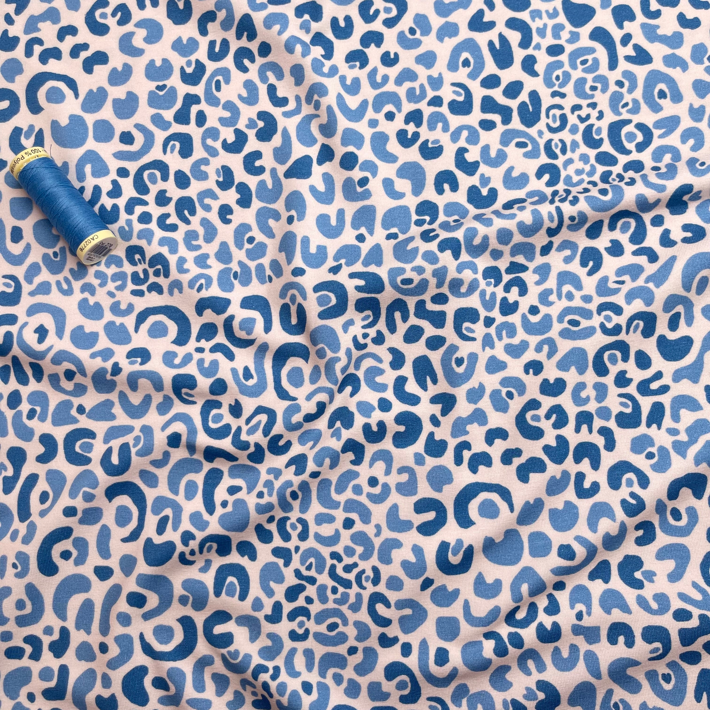 Danish Design - Cheetah Blue Cotton Jersey Fabric