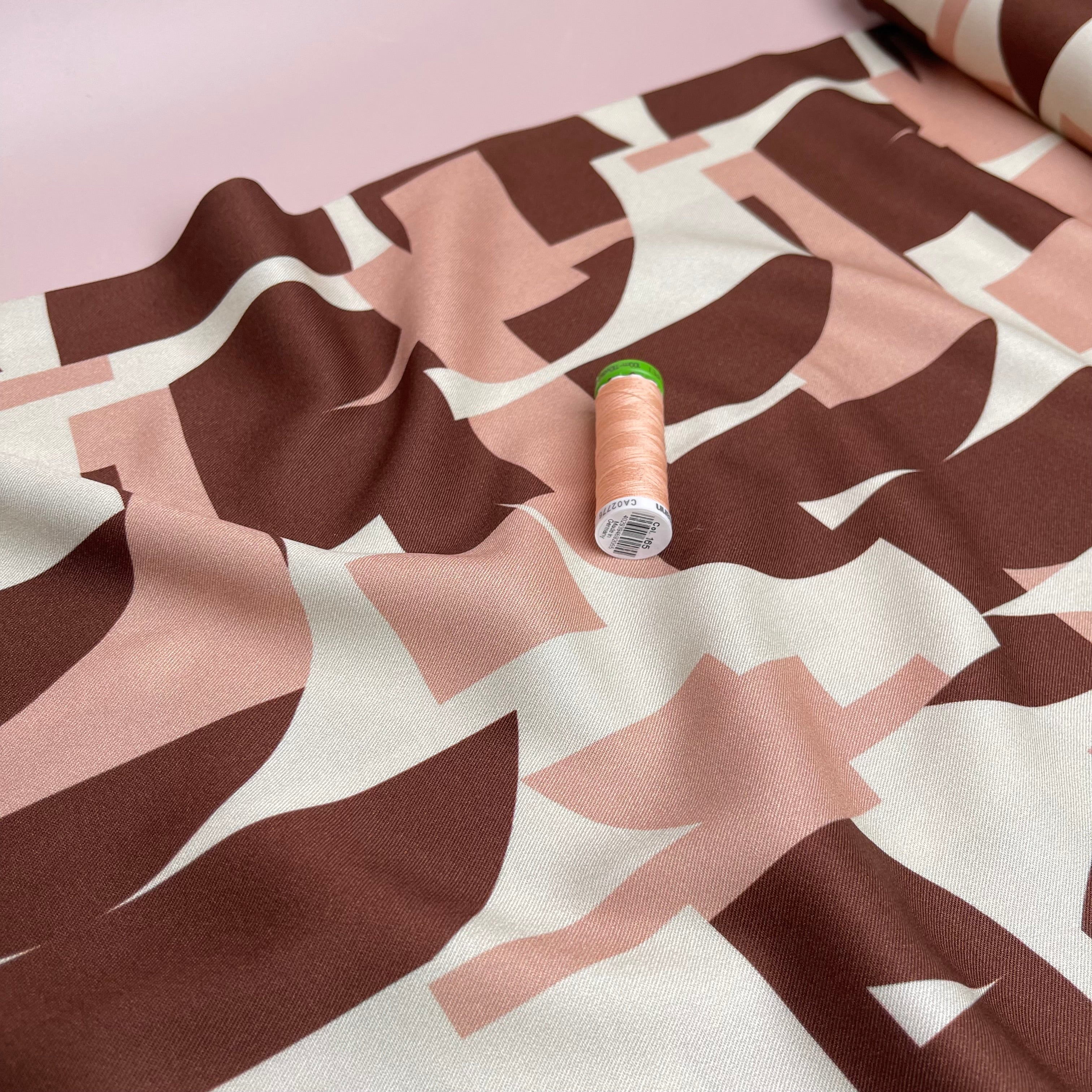 Light & Lush - Shapes Blush Viscose Twill Fabric