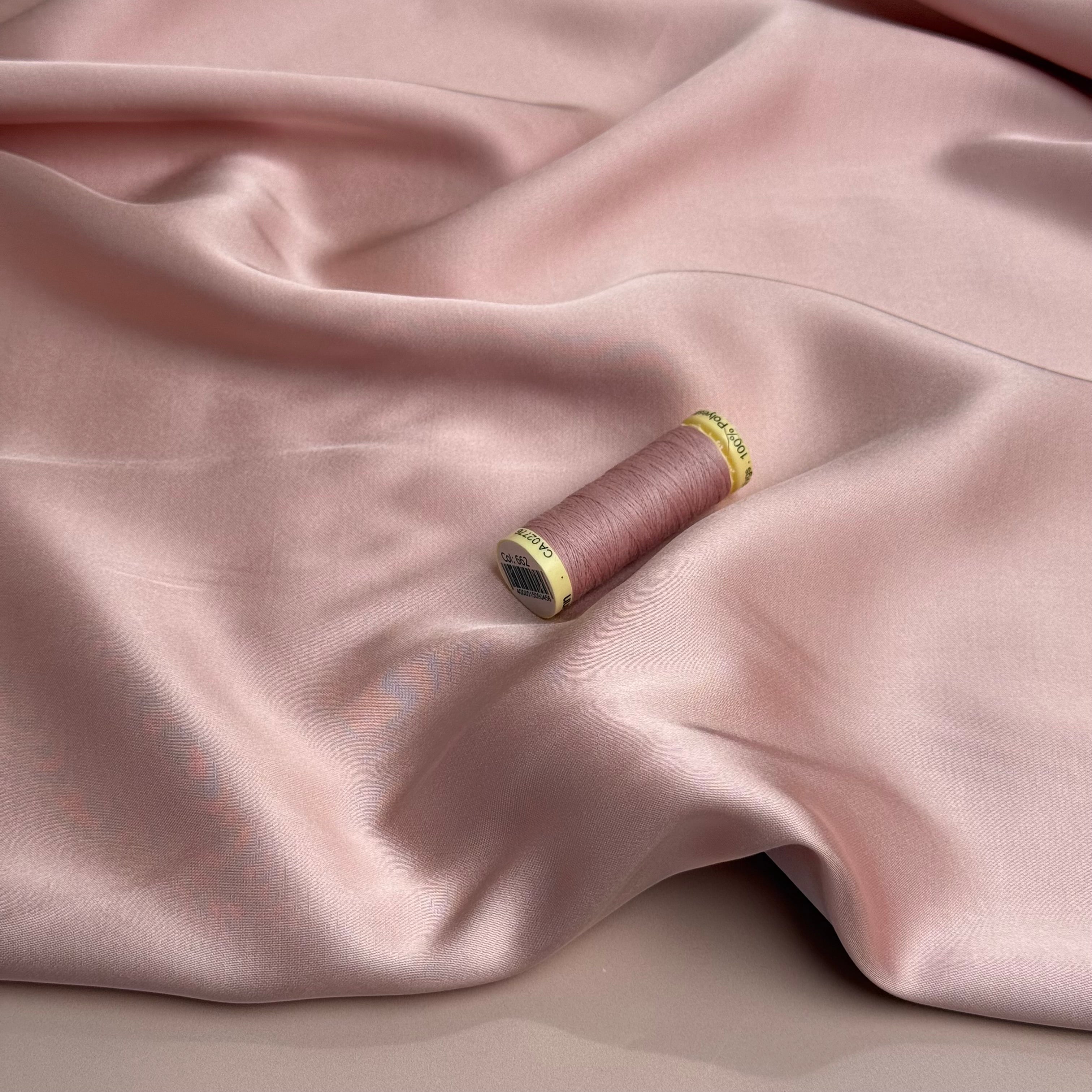 Nude Solid Viscose Sateen Fabric