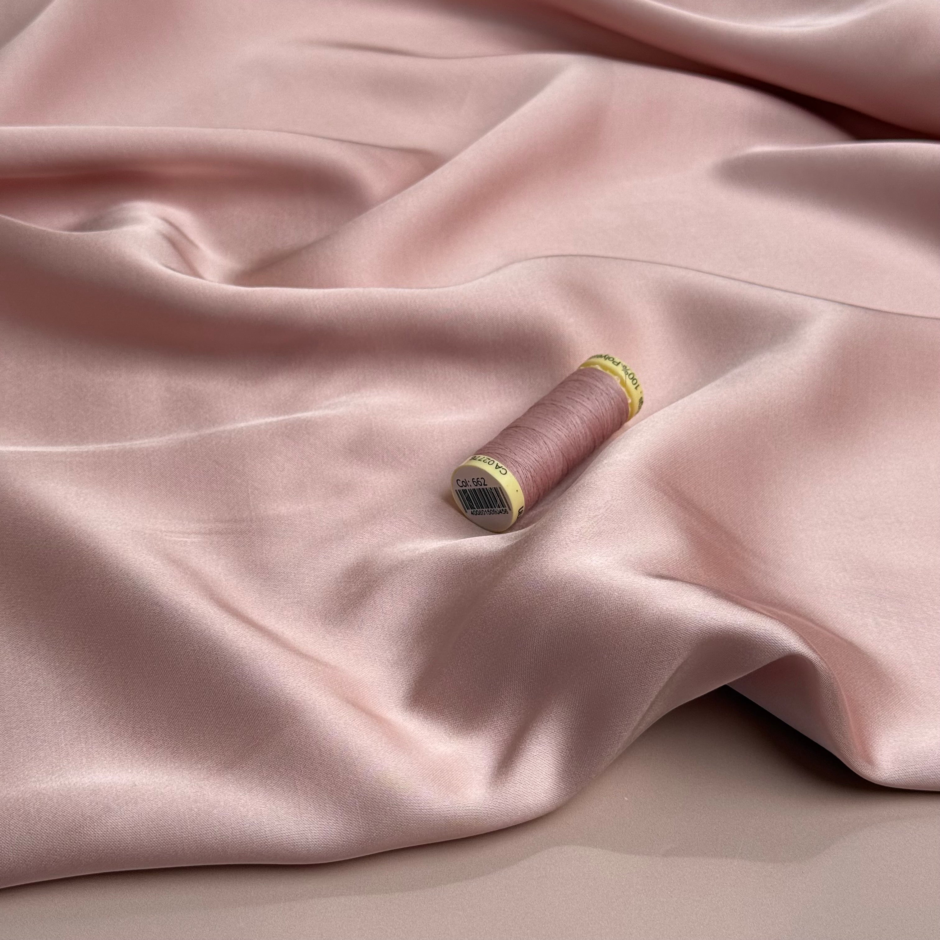 Nude Solid Viscose Sateen Fabric