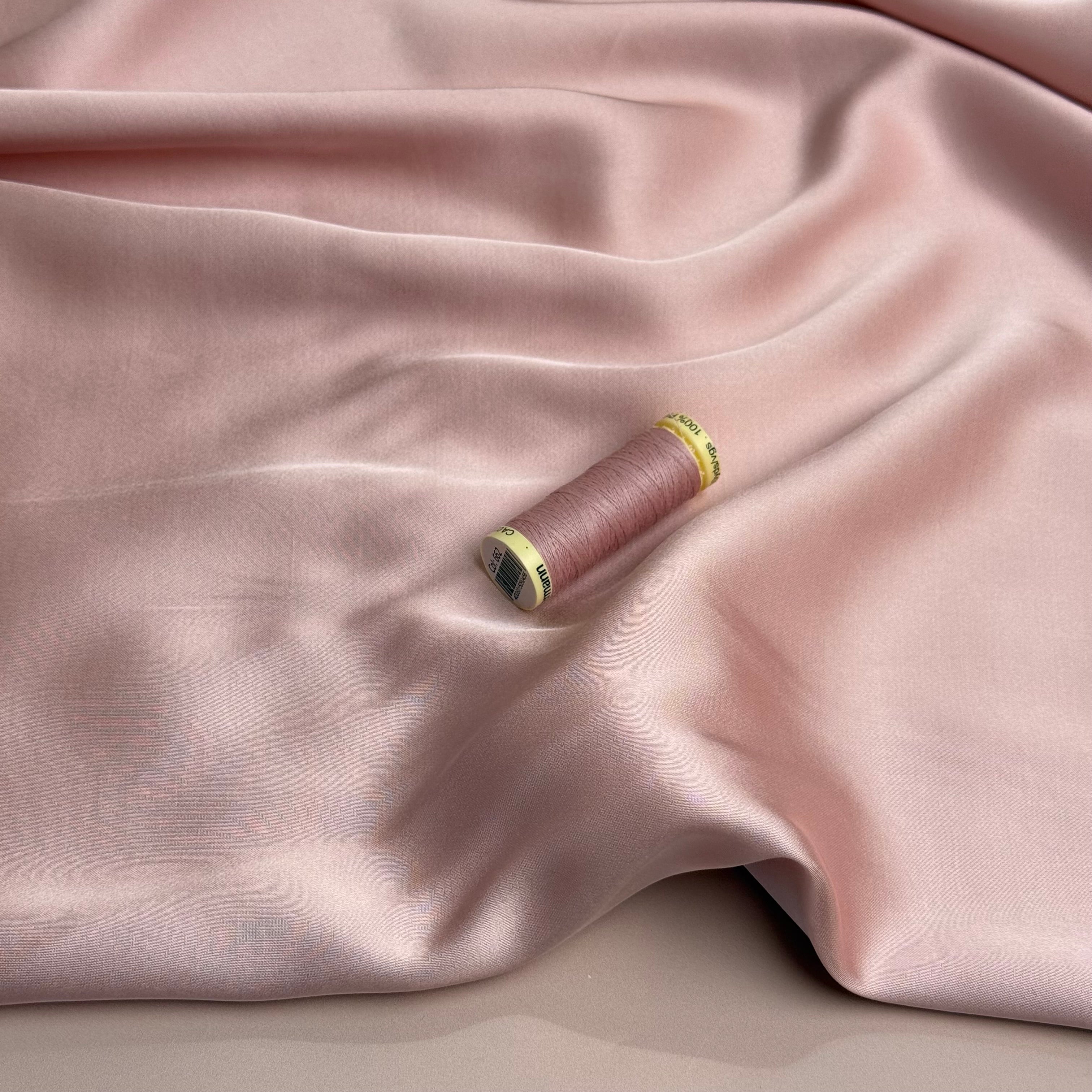 Nude Solid Viscose Sateen Fabric
