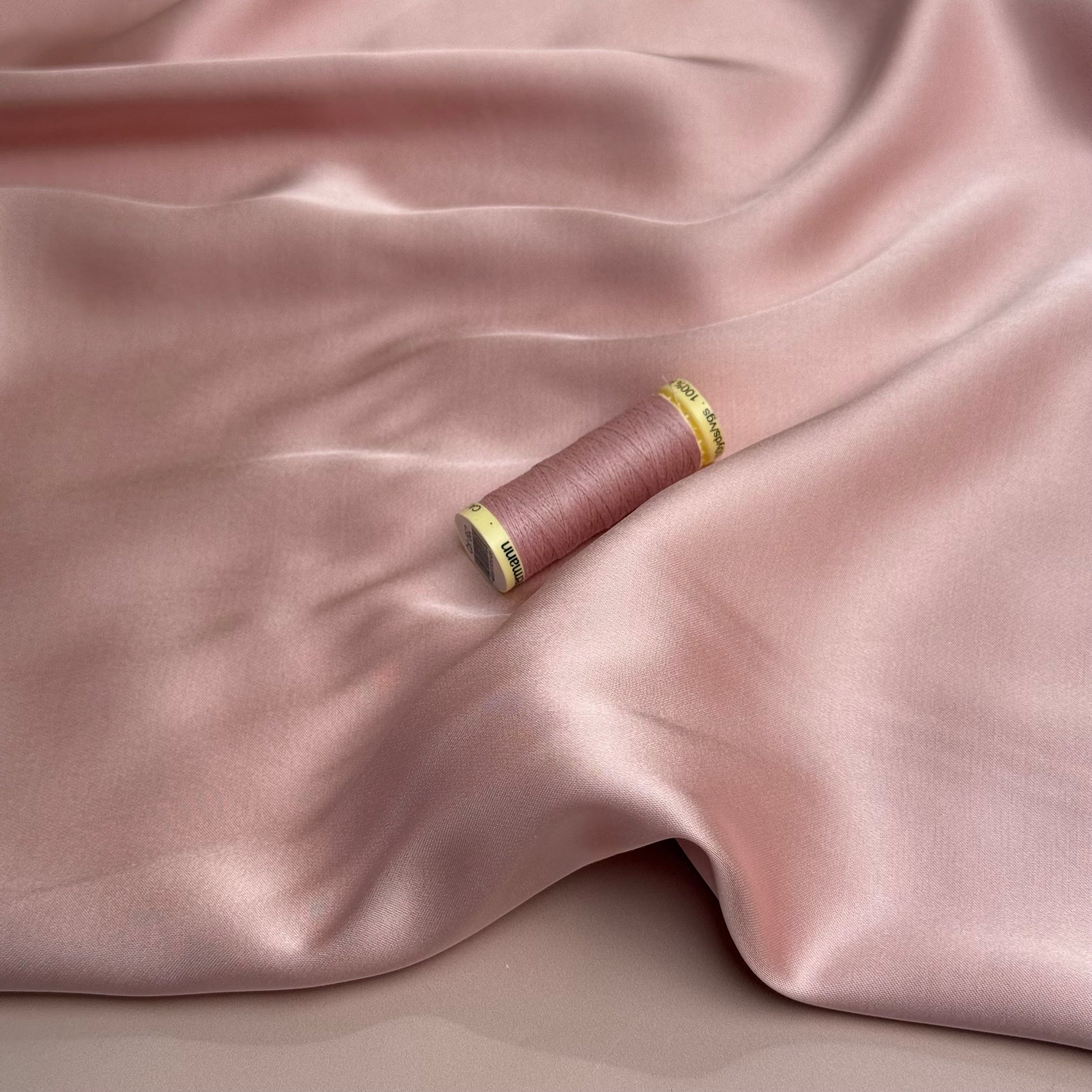 Nude Solid Viscose Sateen Fabric