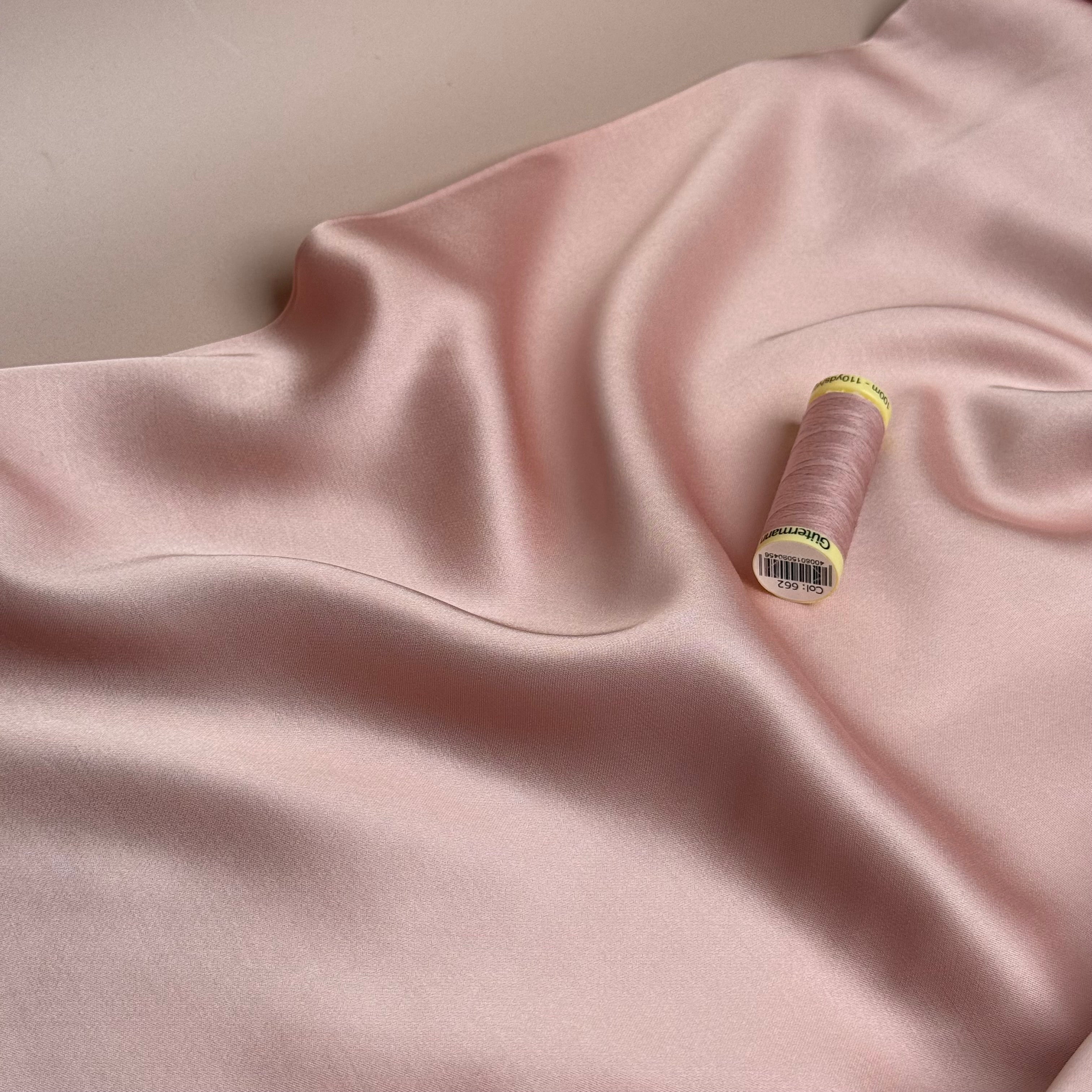 Nude Solid Viscose Sateen Fabric