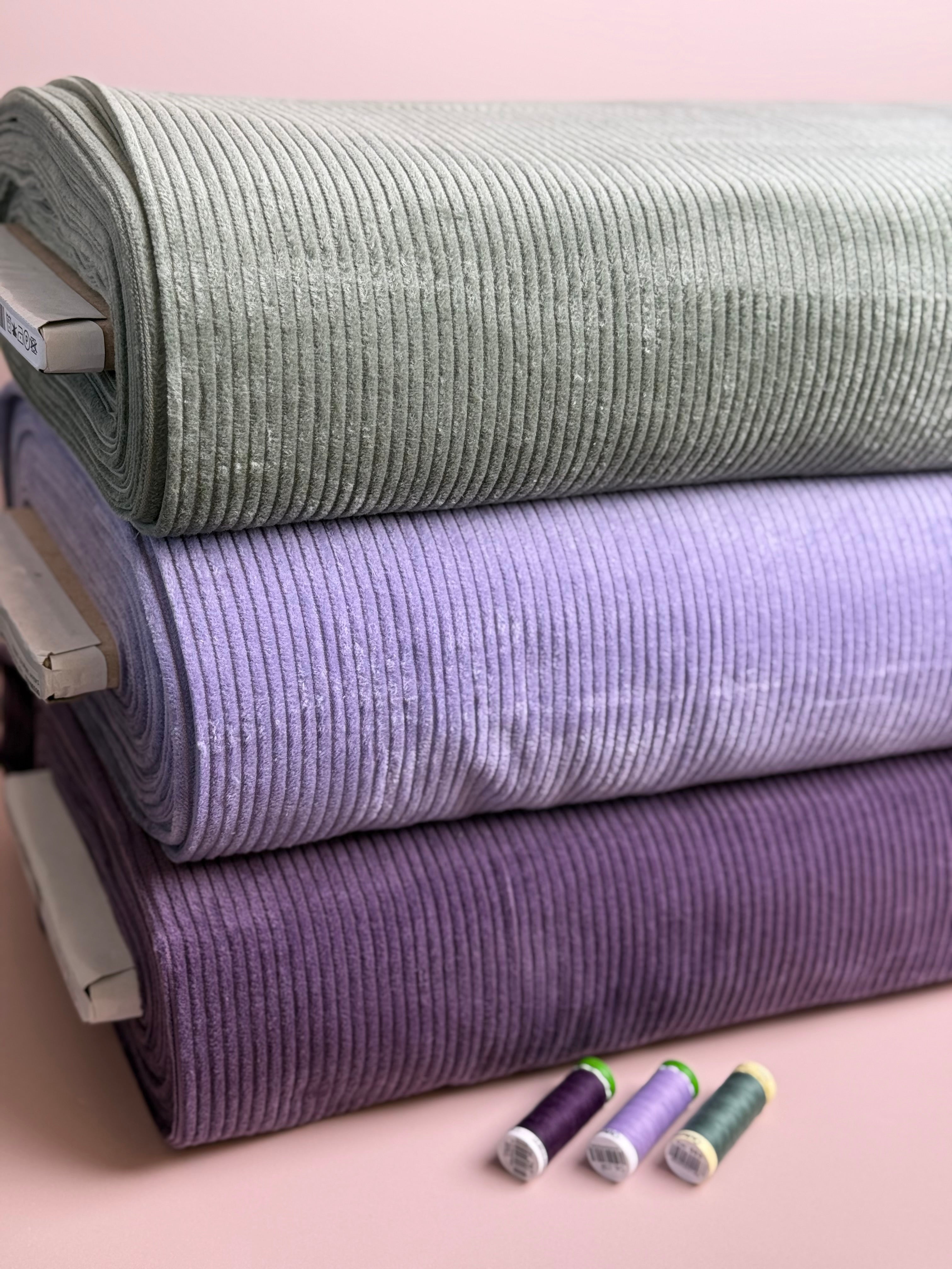 Pure Cotton Washed Corduroy 4.5W in Lilac