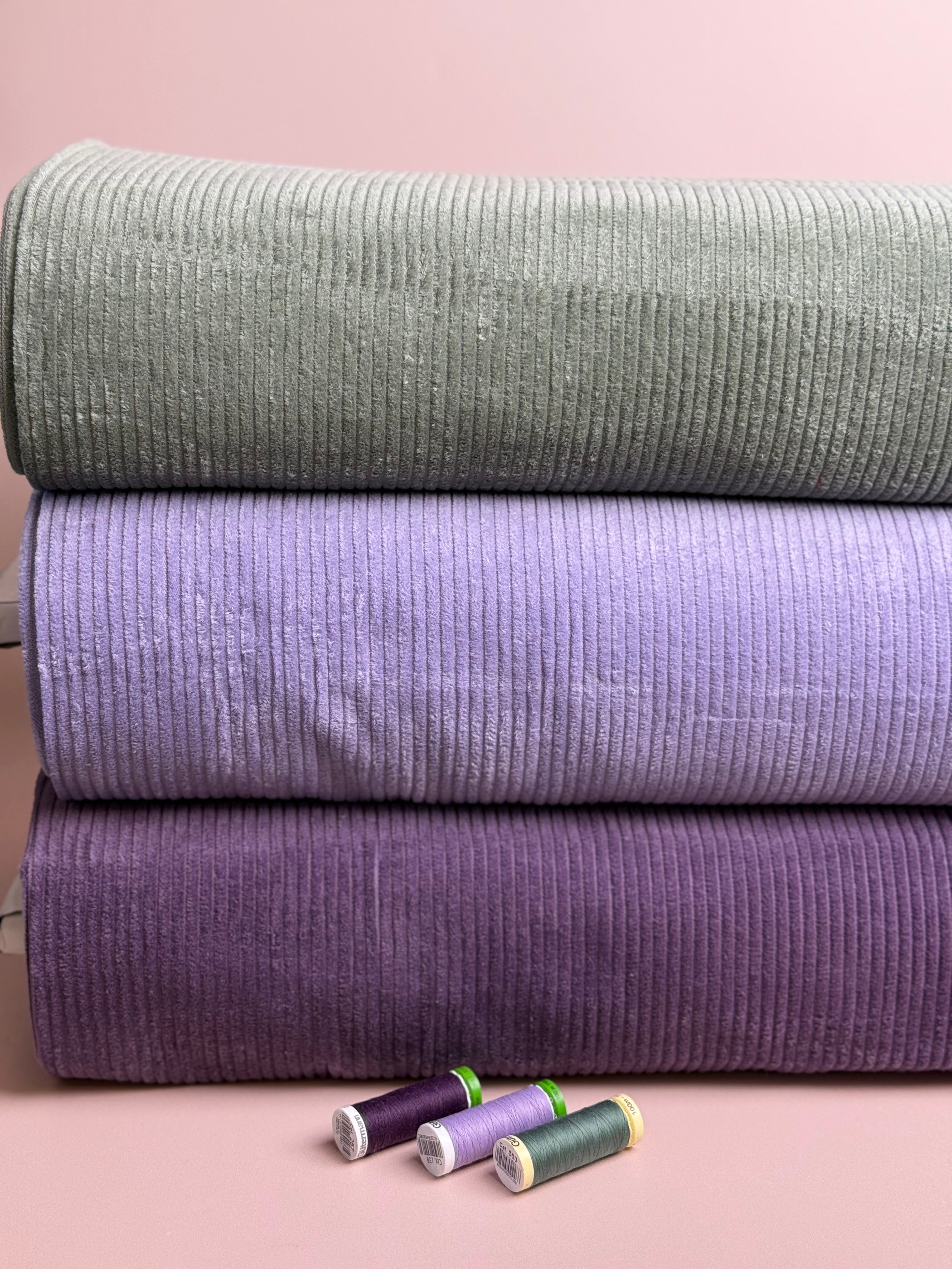 Pure Cotton Washed Corduroy 4.5W in Sage Green